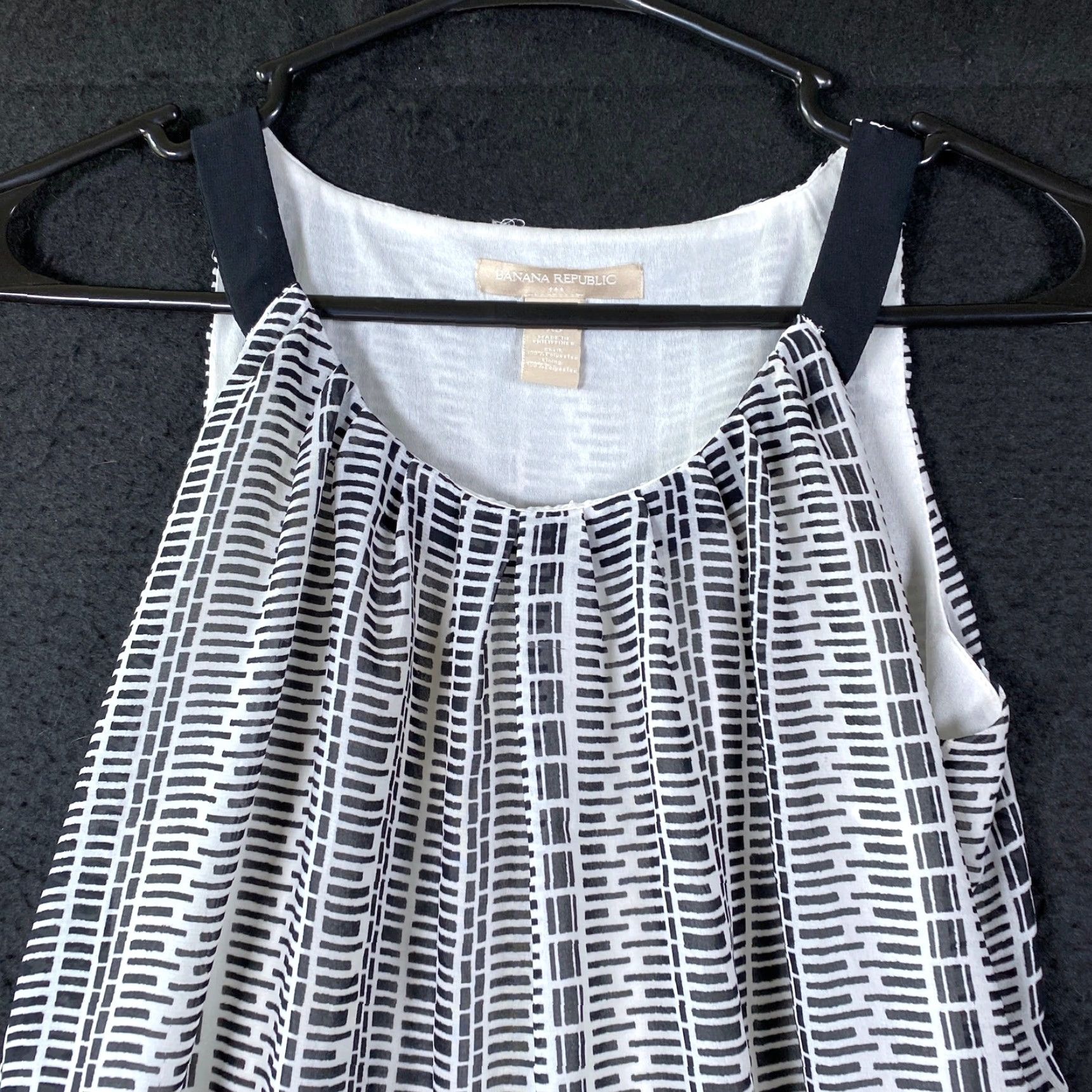 Banana Republic Banana Republic Womens Tank Cream Black Crew Neck Sleeveless Lined XS Shirt Casual Workwear 90s (no) Size XS / US 0-2 / IT 36-38 - 2 Thumbnail