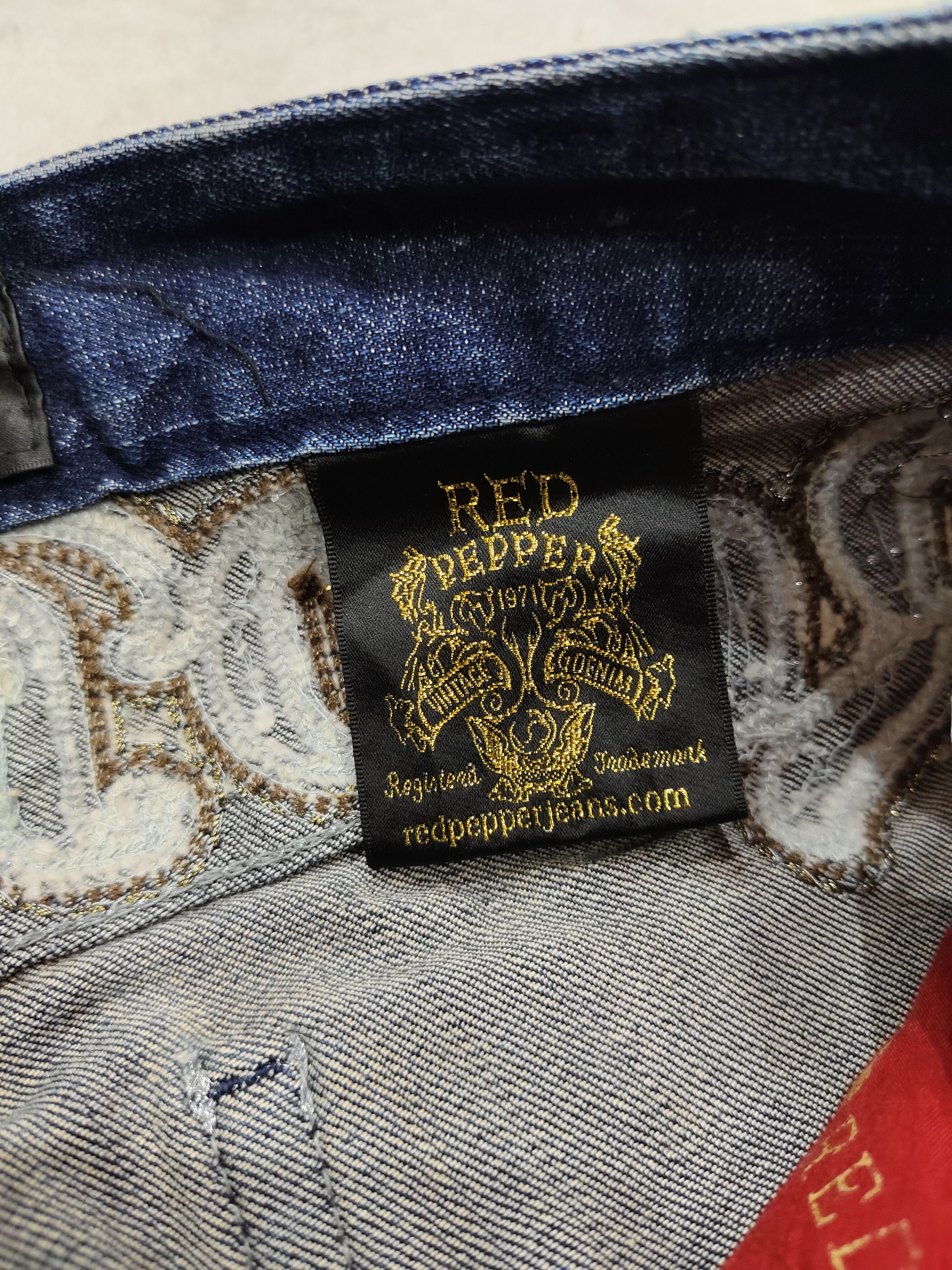 Japanese Brand SICK❤️‍🔥Redpepper 🇯🇵 Cross Embroidered Ripped Jeans Size 30" / US 8 / IT 44 - 8 Thumbnail