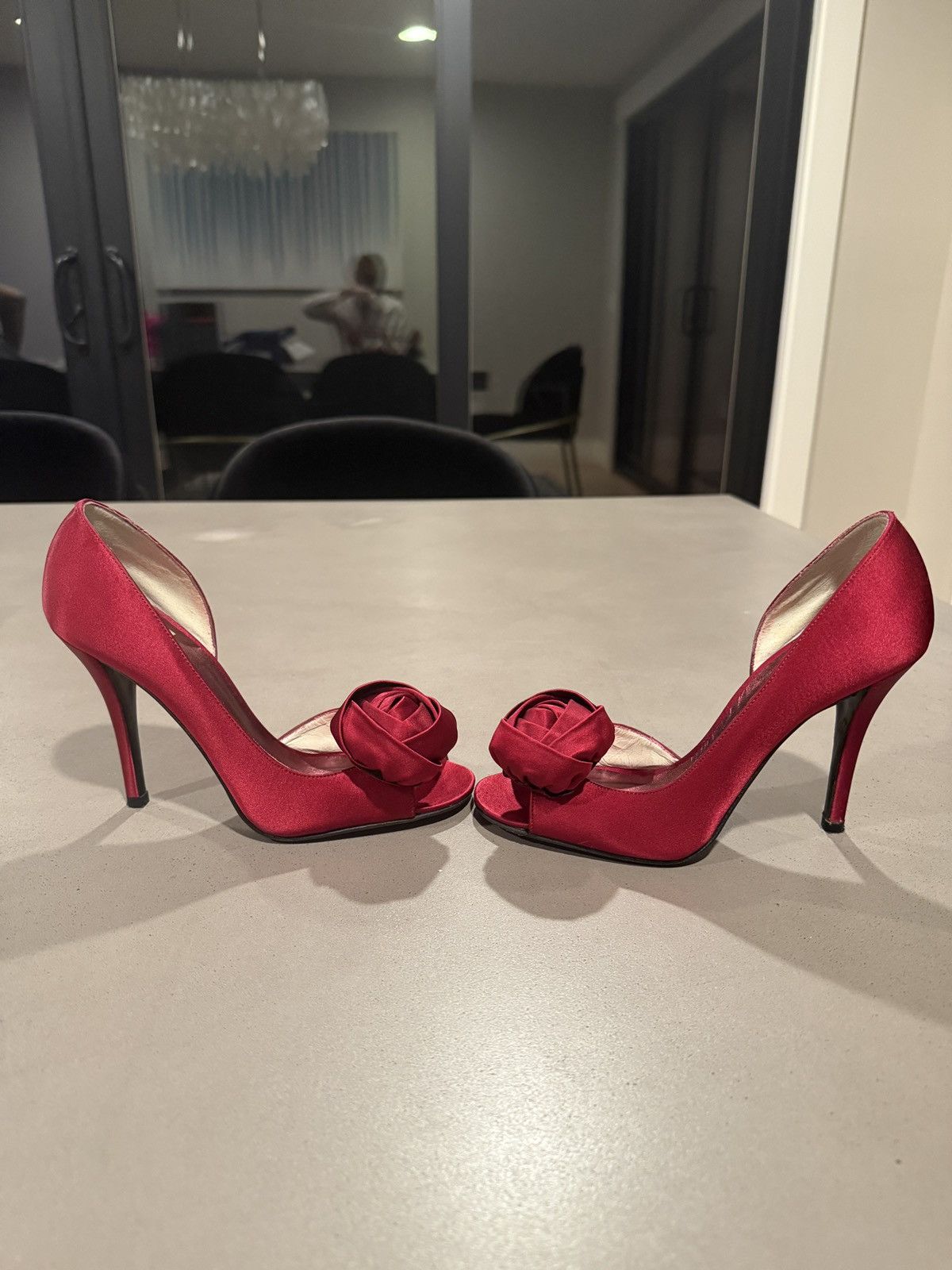 Stuart Weitzman Weitzman Pomposo Heel: Ruby Satin Size US 5.5 / IT 35.5 - 2 Thumbnail