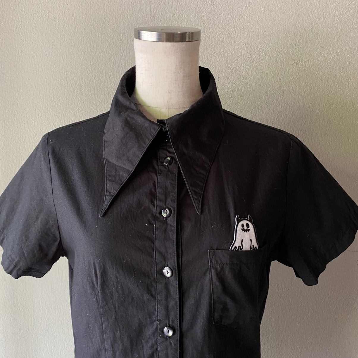Japanese Brand 😊PEACE NOW Black Ghost Pocket Shirt Size M / US 6-8 / IT 42-44 - 6 Thumbnail