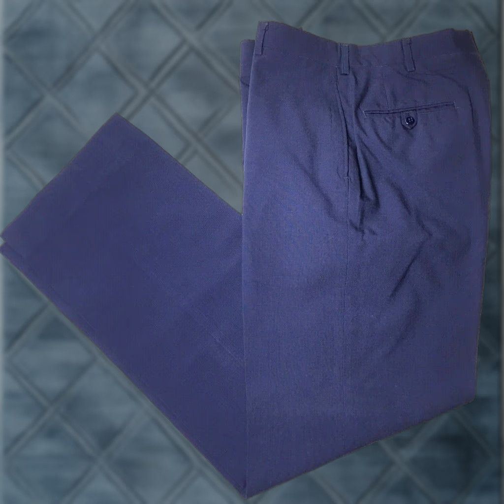 Vintage VINTAGE 80s USAF Pants Mens 32 Long Blue Wool Blend Trouser USA - 60% Polyester 40% Wool Straight Leg Size US 32 / EU 48 - 1 Thumbnail
