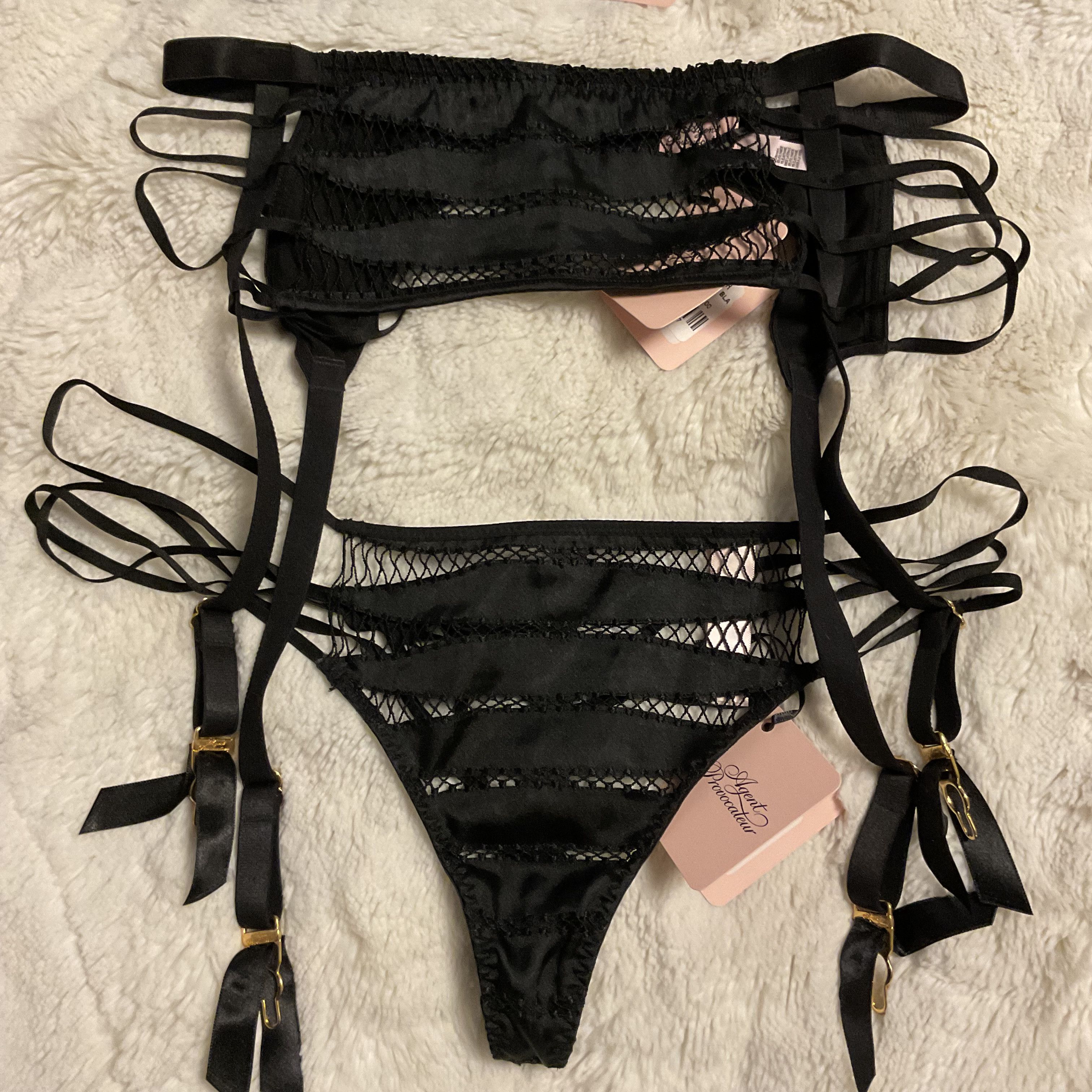 Agent Provocateur RAYNA Bra 34DD, Suspender & Thong 3 Medium $565 Size ONE SIZE - 8 Thumbnail