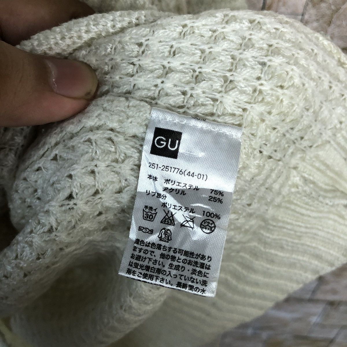 Homespun Knitwear × Japanese Brand × Vintage GU White double pocket sweatshirt Knitwear #A843 Size US L / EU 52-54 / 3 - 11 Thumbnail