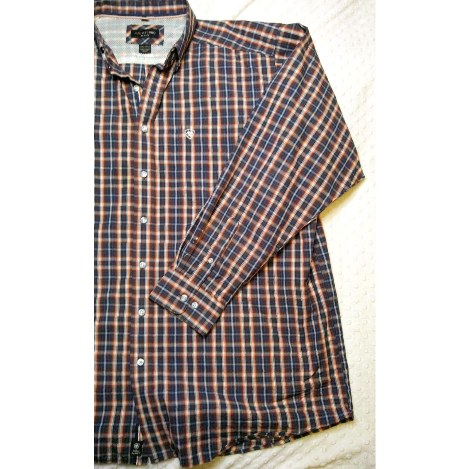 Ariat Ariat Pro Series Shirt Mens 2XL Red Blue Plaid Button-Down Western Rodeo Shirt Size US XXL / EU 58 / 5 - 2 Thumbnail