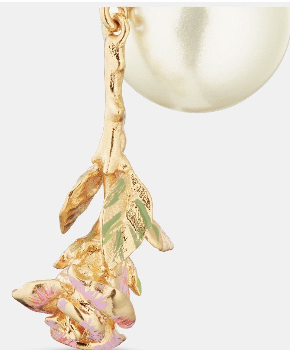 Dior DIOR TRIBALES EARRINGS Gold-Finish Metal White Resin Pearl Size ONE SIZE - 4 Thumbnail