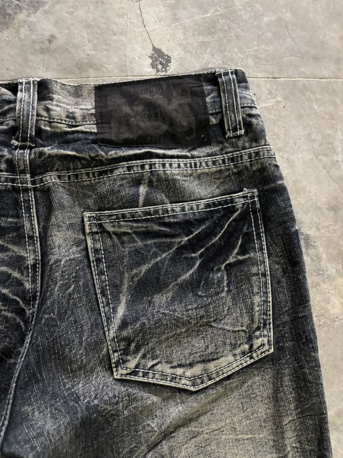 Hysteric Glamour DISTRESSED LOWBOX WHISKERED WASH JAPANESE DENIM SLIM GRUNGE Size US 31 - 16 Thumbnail