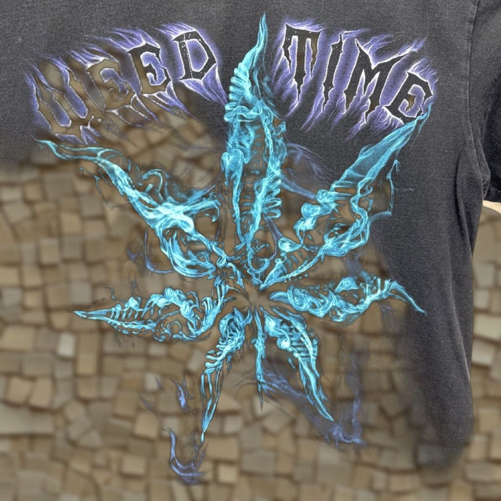 Vintage VINTAGE Jays Rock Black T-Shirt Men Large Weed Pot Leaf Graphic Glow in the Dark 90s Stoner Fashion Size US L / EU 52-54 / 3 - 1 Thumbnail