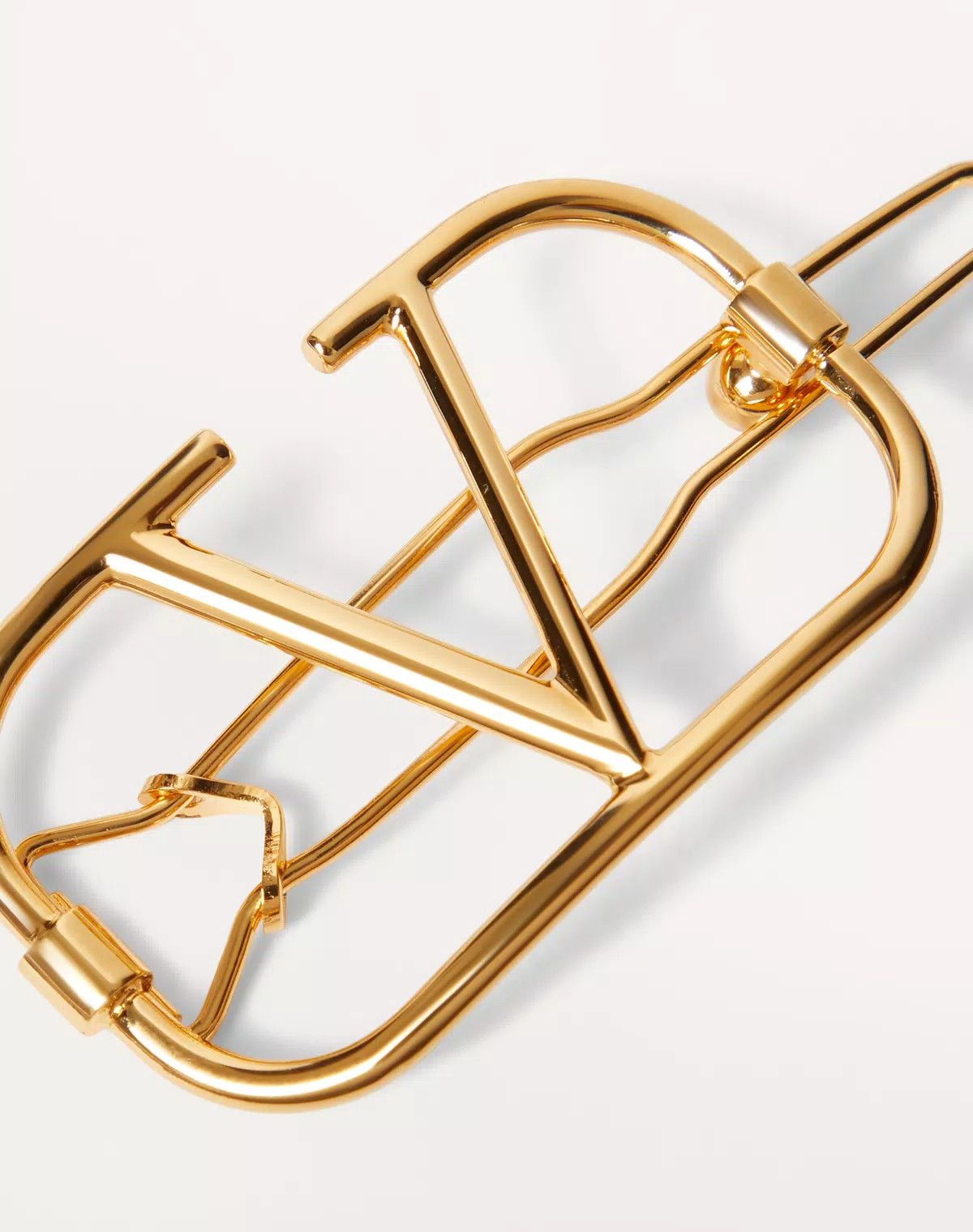 Valentino oc11z0725 Size:OS/Vlogo Signature Metal Hair Clip in Golden Size ONE SIZE - 2 Thumbnail