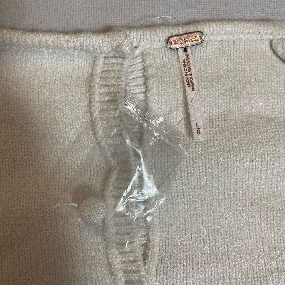 Free People New Free People Small World Sweater White Mini Dress Size L Size L / US 10 / IT 46 - 7 Thumbnail