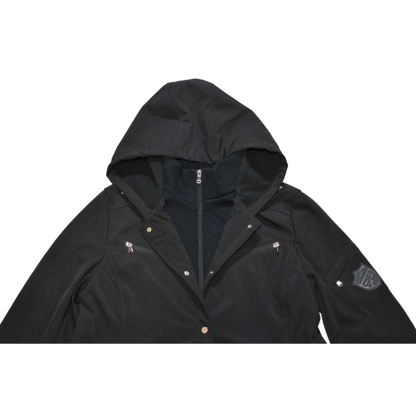 Ralph Lauren Wmns LRL Lauren Ralph Lauren Softshell Jacket XL Black Jersey Windbreaker Jacket Womens Velcro? Size XL / US 12-14 / IT 48-50 - 2 Thumbnail