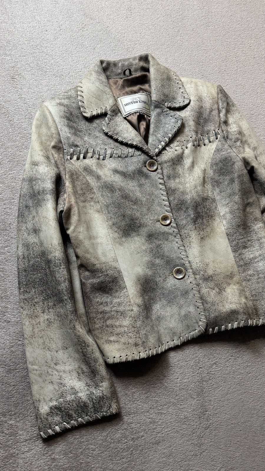 Genuine Leather Lambskin Vera Pelle Blazer Jacket helmut lang ysl gucci Size L / US 10 / IT 46 - 2 Thumbnail