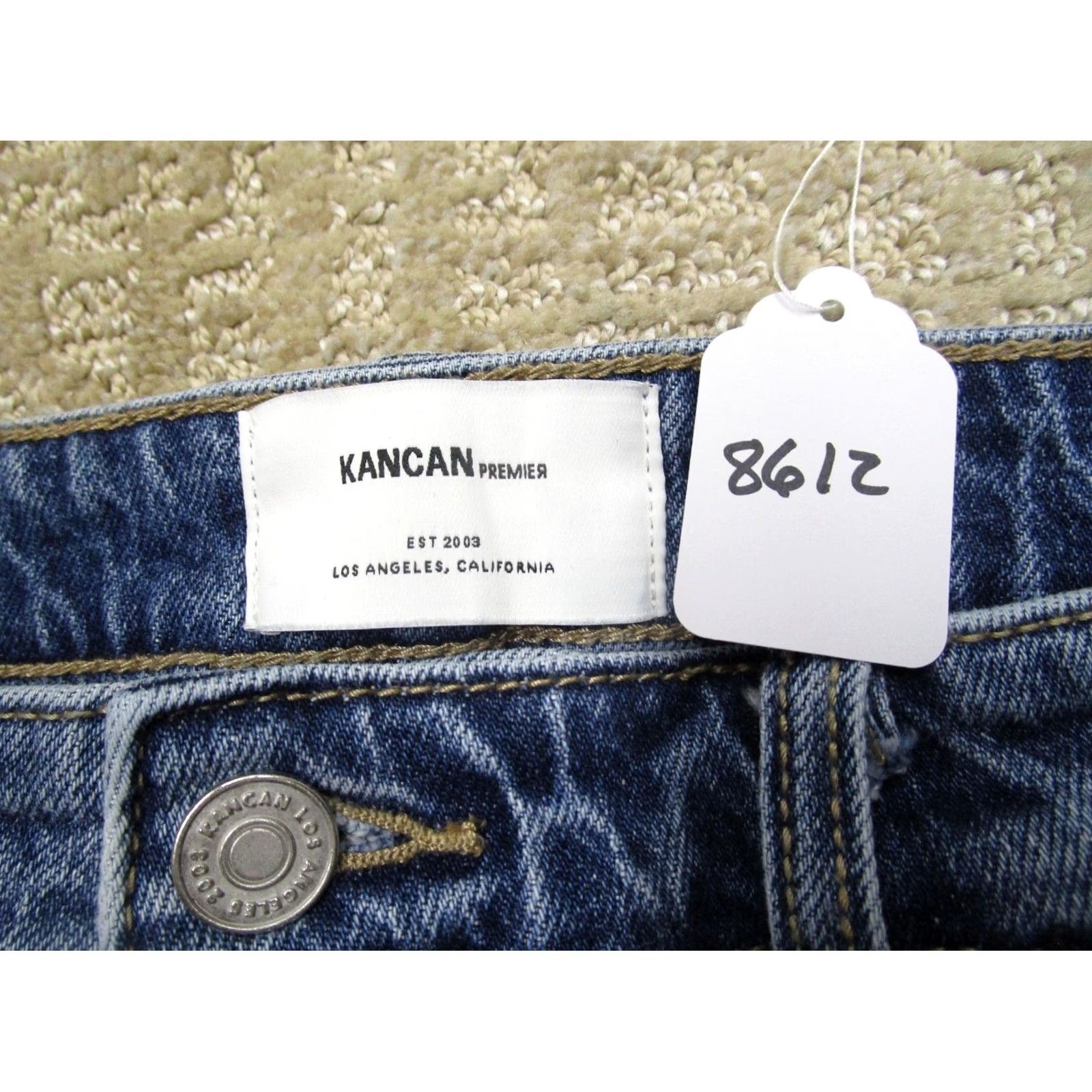 Vintage Kancan Jeans Women 32x32 Light Blue High Rise Straight Denim 5-Pocket Logo Hipster School Size 24" / US 00 / IT 34 - 8 Thumbnail