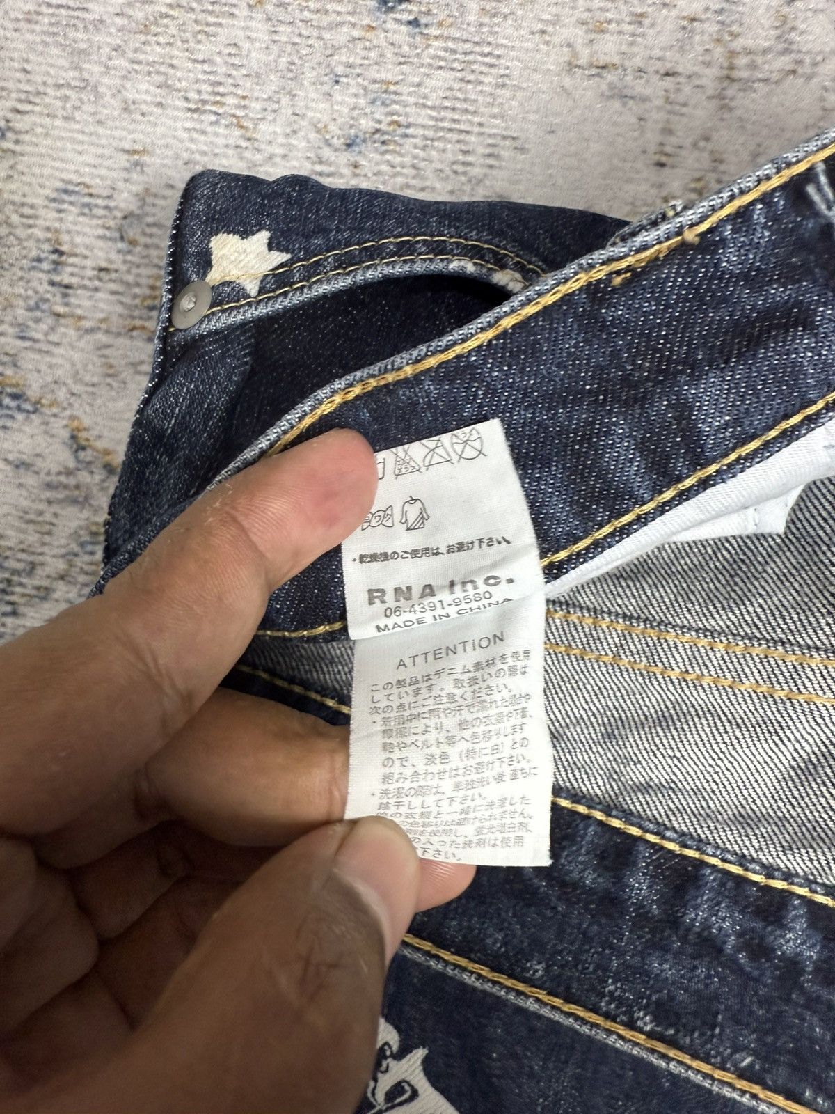 Tornado Mart Rna sweat skull art y2k denim pants Size US 29 - 10 Thumbnail