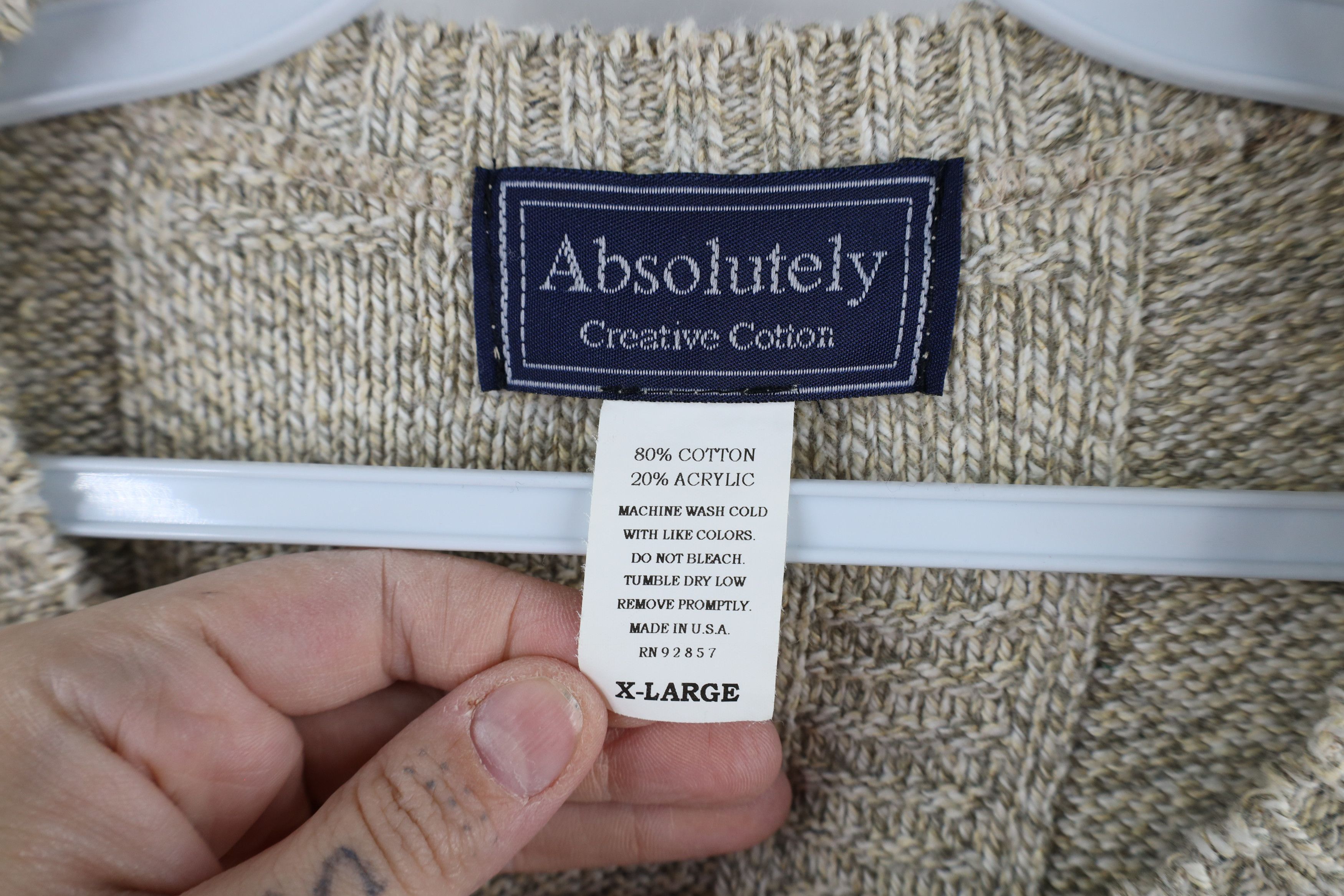 Vintage Vintage 90s Streetwear Cross Weave Knit Dad Sweater USA Size US XL / EU 56 / 4 - 4 Thumbnail