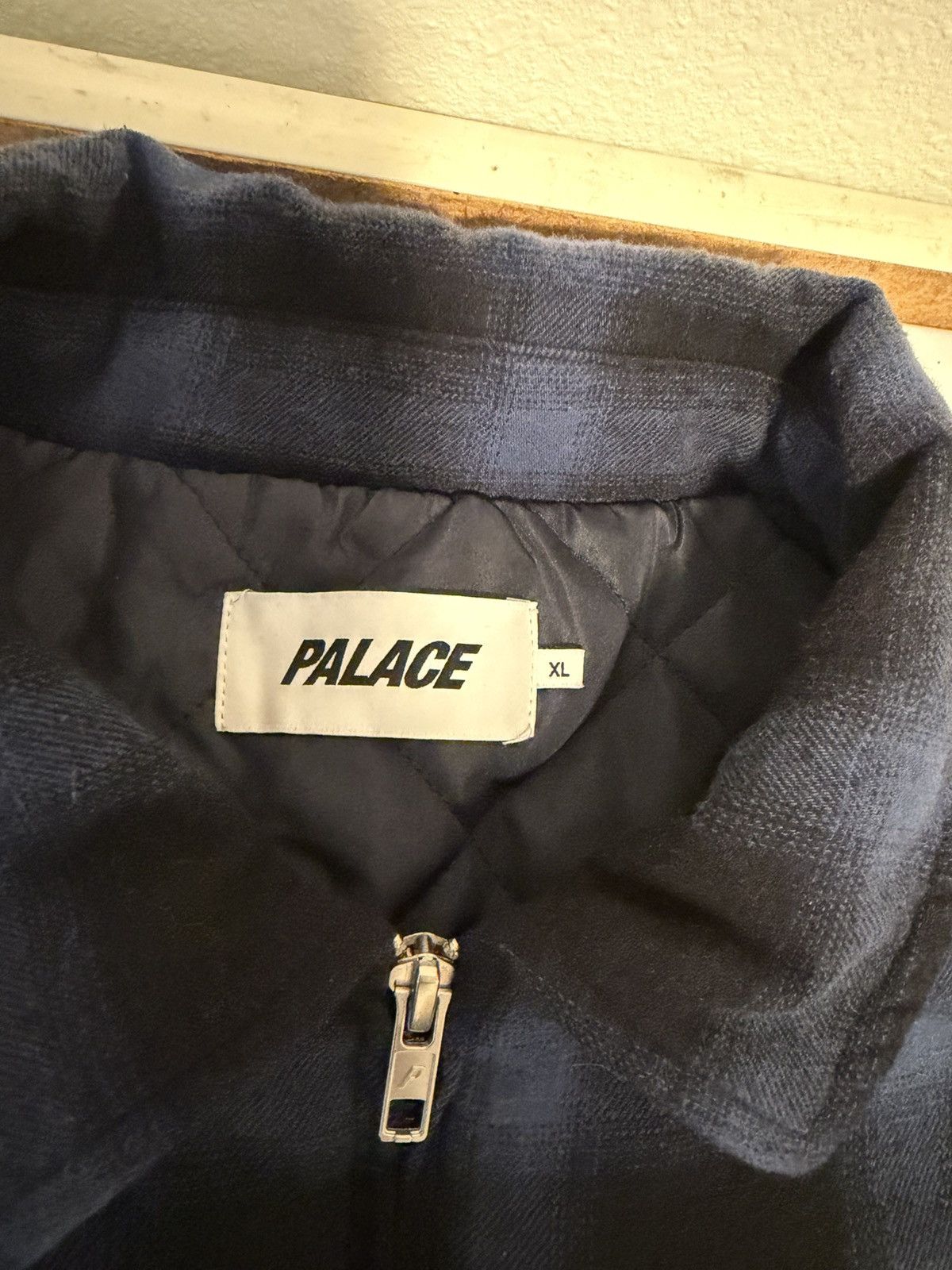 Palace Palace Zip Up Shirt Navy Devil Angel Plaid Size US XL / EU 56 / 4 - 6 Thumbnail