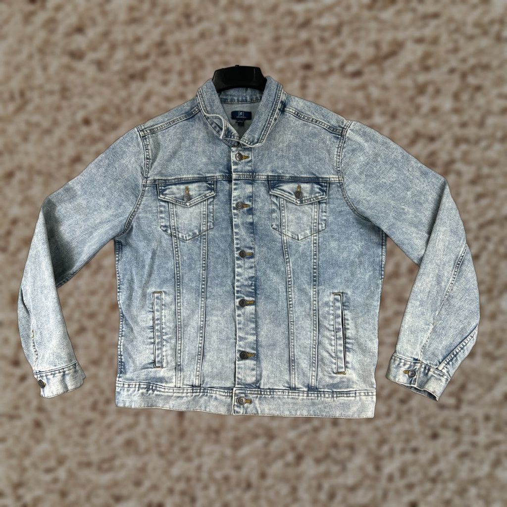George VINTAGE George Denim Jacket Womens Large Trucker Cotton Blend Button Up Pockets 80s 90s Blue Mens Womens Clothing Jacket Size 36" / US 14 / IT 50 - 1 Thumbnail