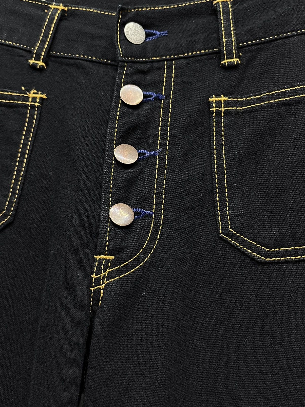 Fiorucci 🔥FYE🔥Vintage FIORUCCI ITALY FLARE Denim Bush Pants Size US 27 - 9 Thumbnail