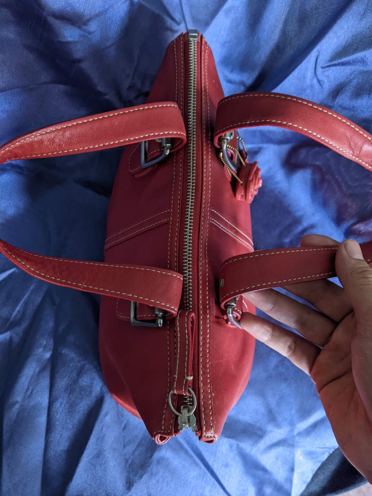 Vintage COACH Red Legacy Soho Leather Bag Purse 9545