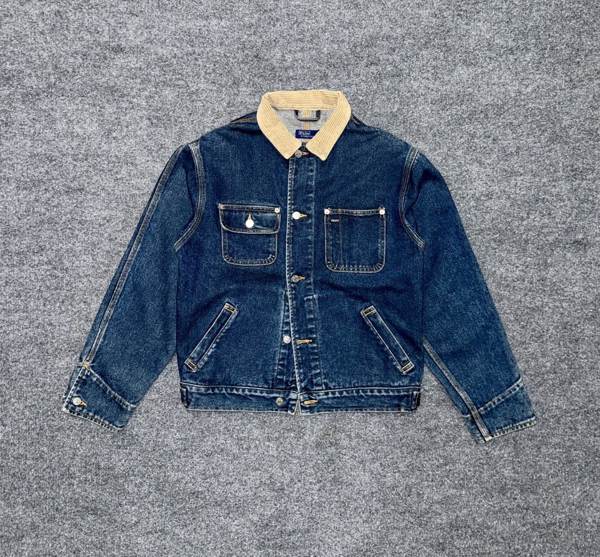 Polo Ralph Lauren Vintage Polo RL Denim Ranch Jacket w/ Corduroy Collar Size US L / EU 52-54 / 3 - 1 Thumbnail