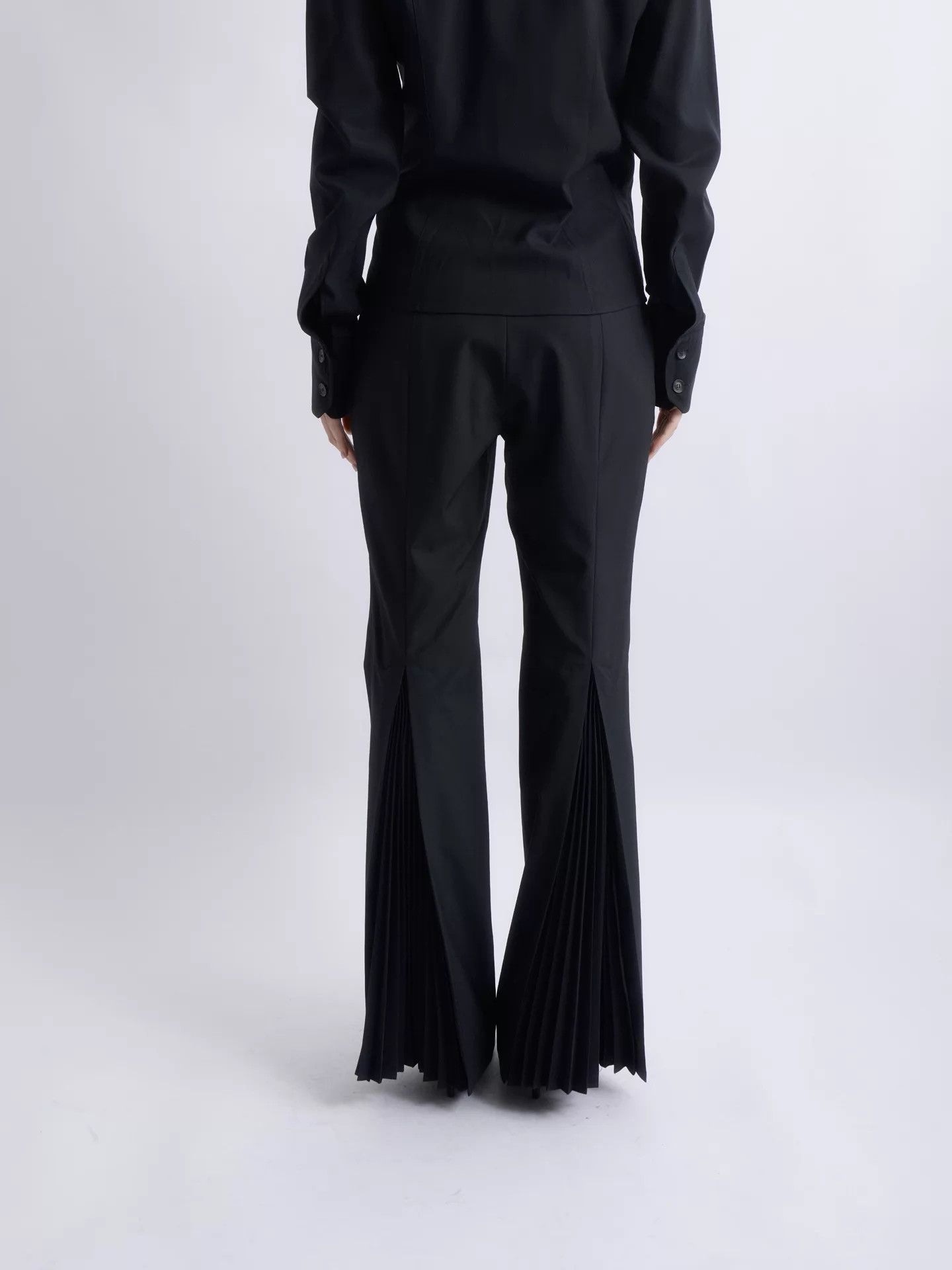 Jean Paul Gaultier Jean Paul Gaultier 00s Women's Black Pleated Flare Pants Size 26" / US 2 / IT 38 - 5 Thumbnail