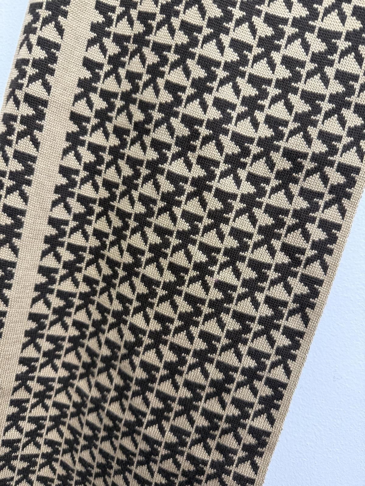 Michael Kors Michael Kors Brown and Beige Patterned Knit Scarf Size ONE SIZE - 3 Thumbnail