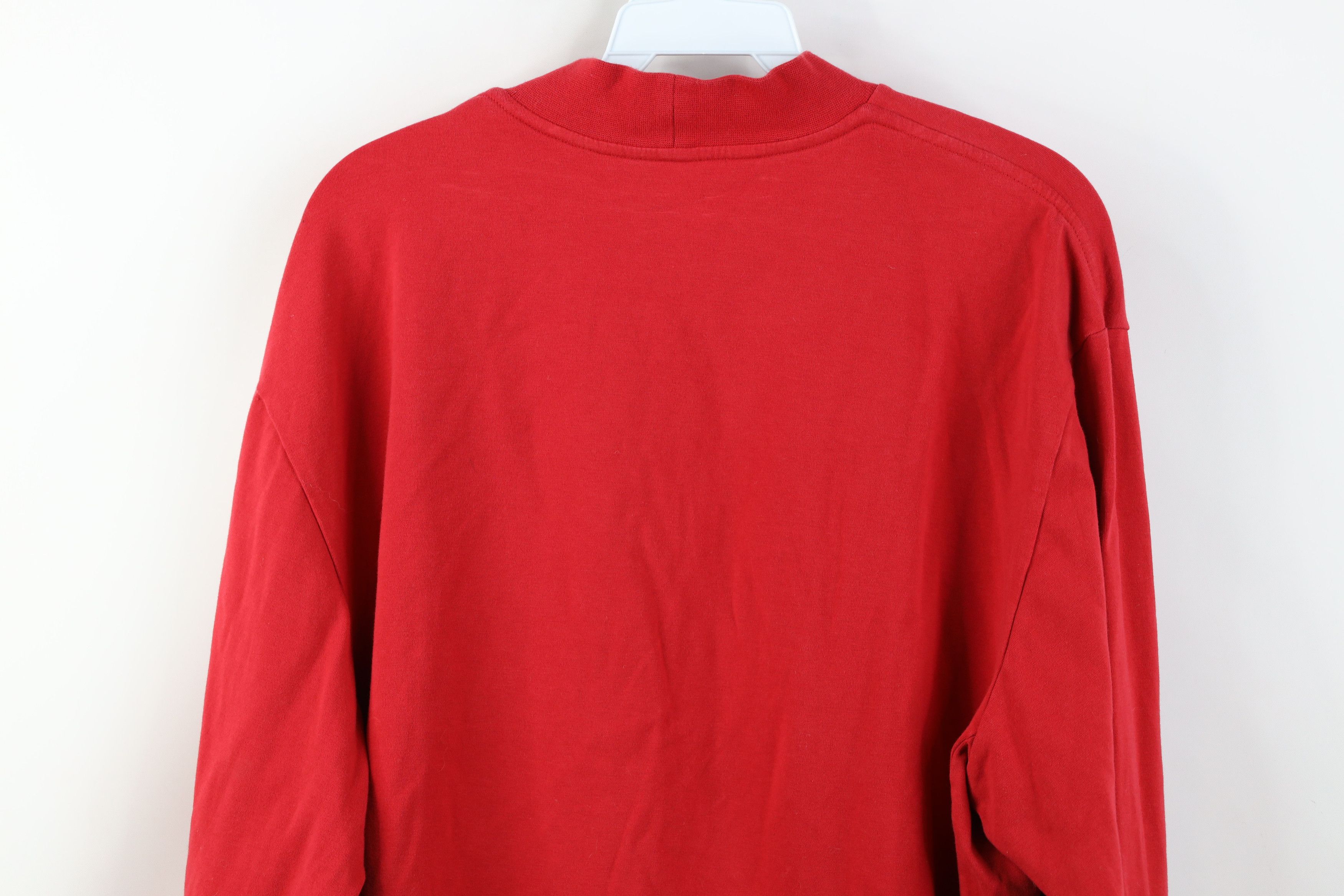 Nike Vintage Nike Mini Swoosh Mock Neck Long Sleeve T-Shirt Red Size US L / EU 52-54 / 3 - 13 Thumbnail