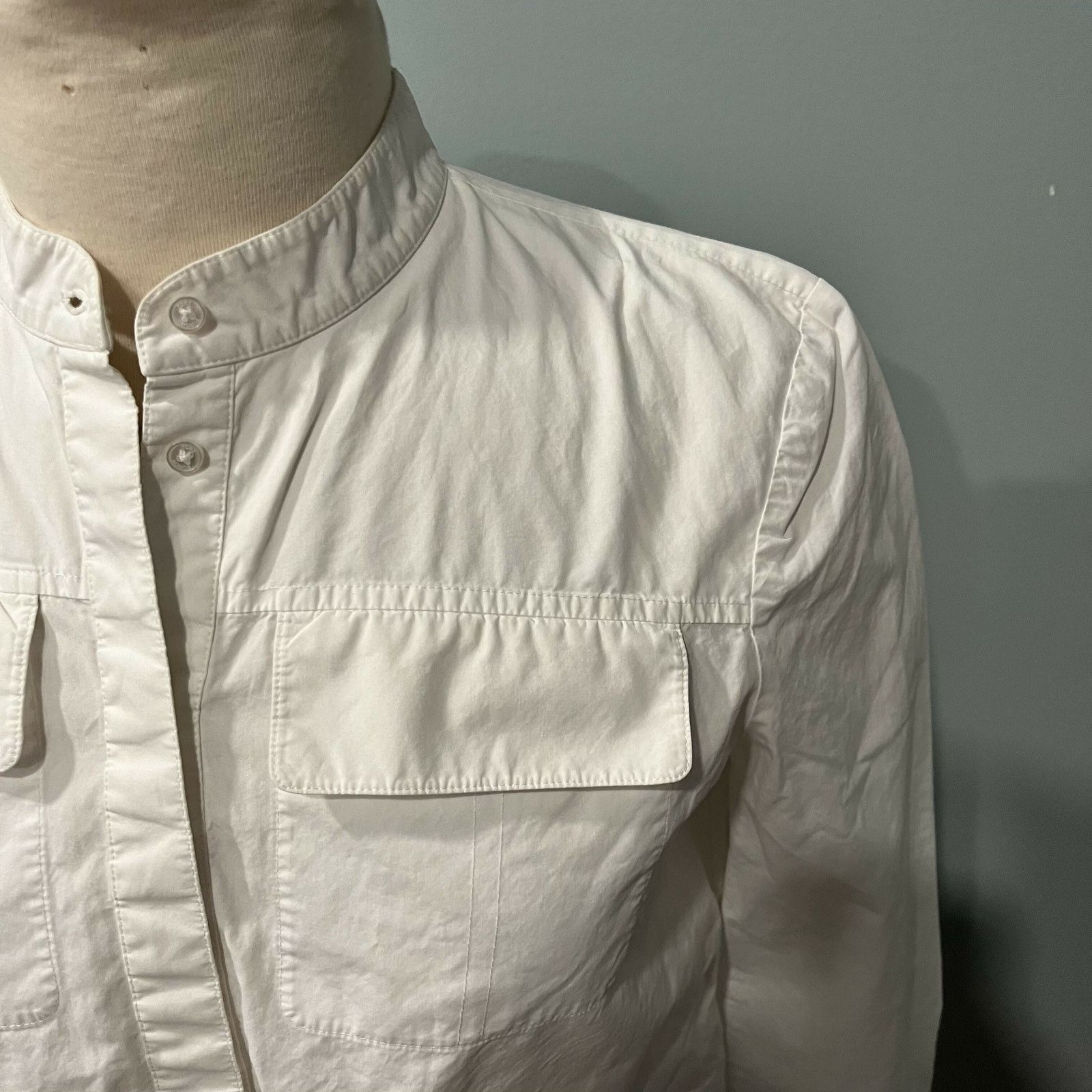 Tory Burch Tory Burch Allison White Button-Down Cotton Shirt Sz 4 Size S / US 4 / IT 40 - 3 Thumbnail