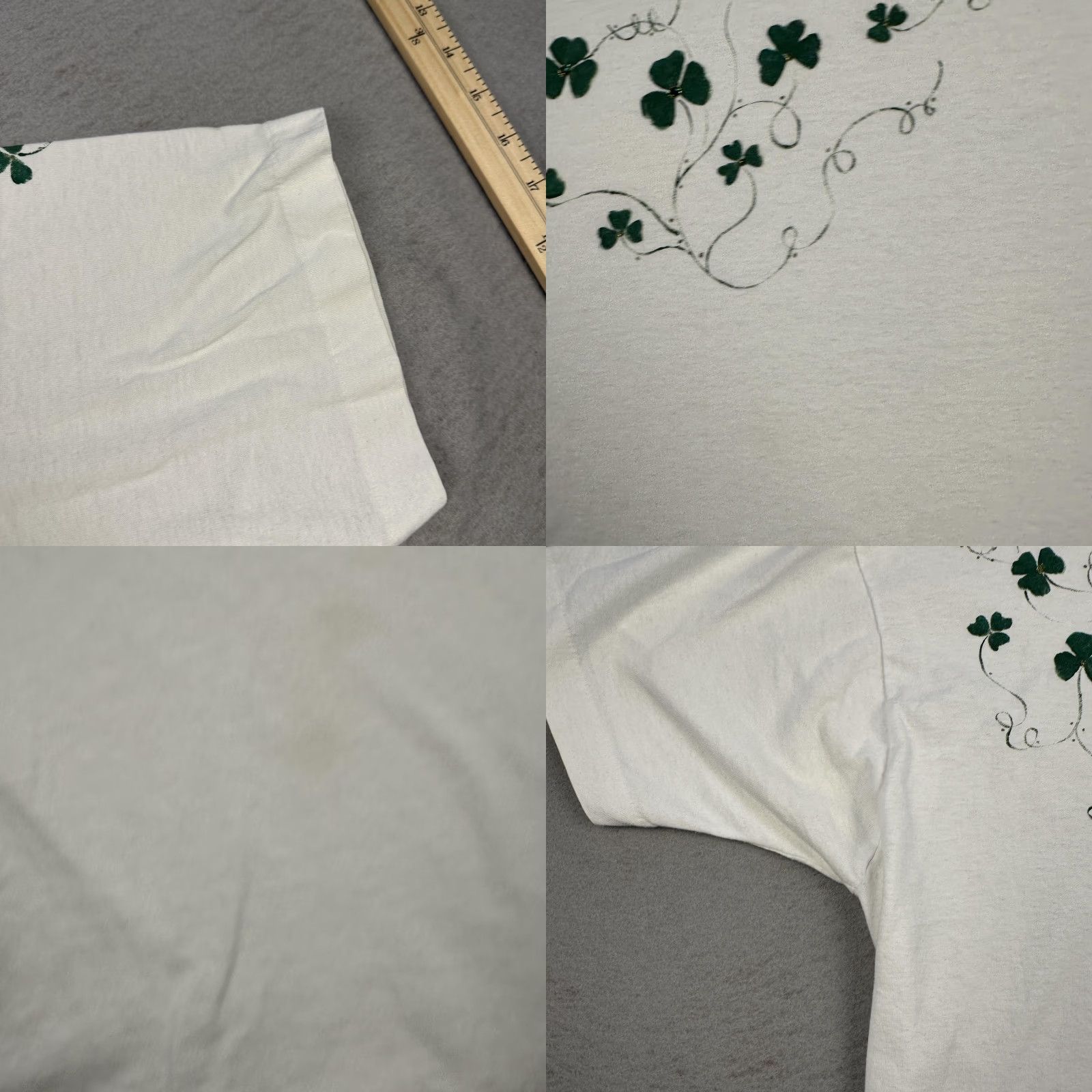 Vintage VINTAGE Screen Stars Best Shirt Mens Large White Shamrock Clover Graphic 90s USA Size US L / EU 52-54 / 3 - 8 Thumbnail