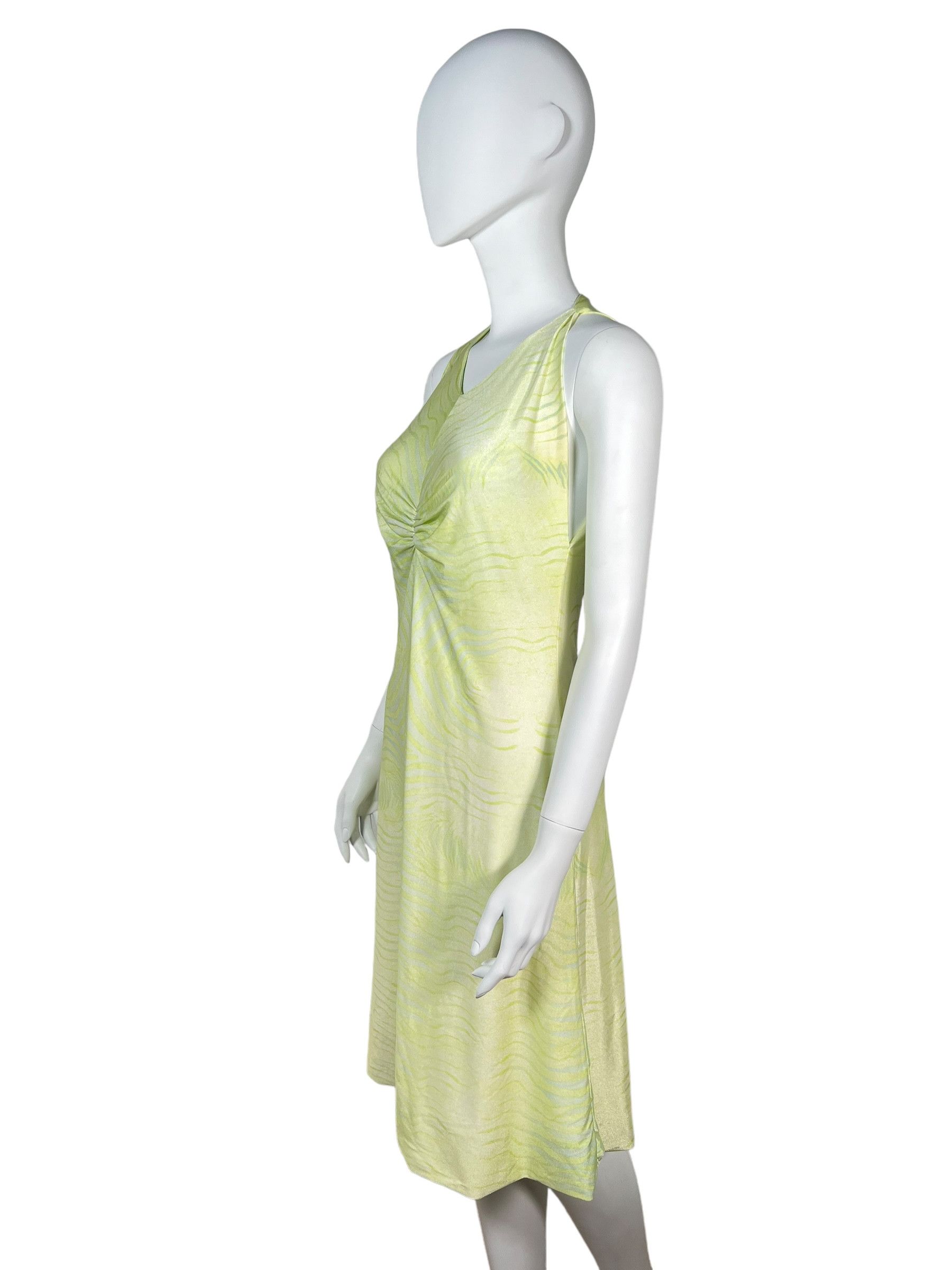 Roberto Cavalli Roberto Cavalli 90s Green Silk Dress with Ruffled Blouse. Size M / US 6-8 / IT 42-44 - 5 Thumbnail