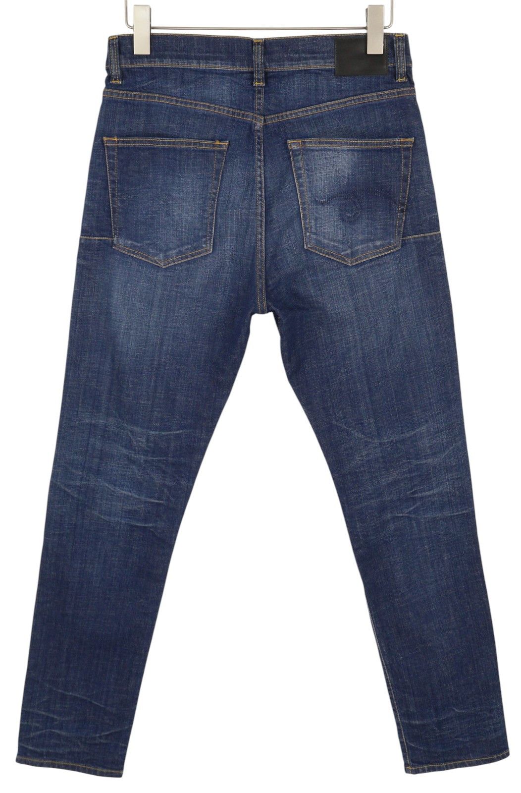 R13 SKATE 33 Howell Indigo Faded Skinny Zip Denim 86229 Size US 33 - 2 Thumbnail