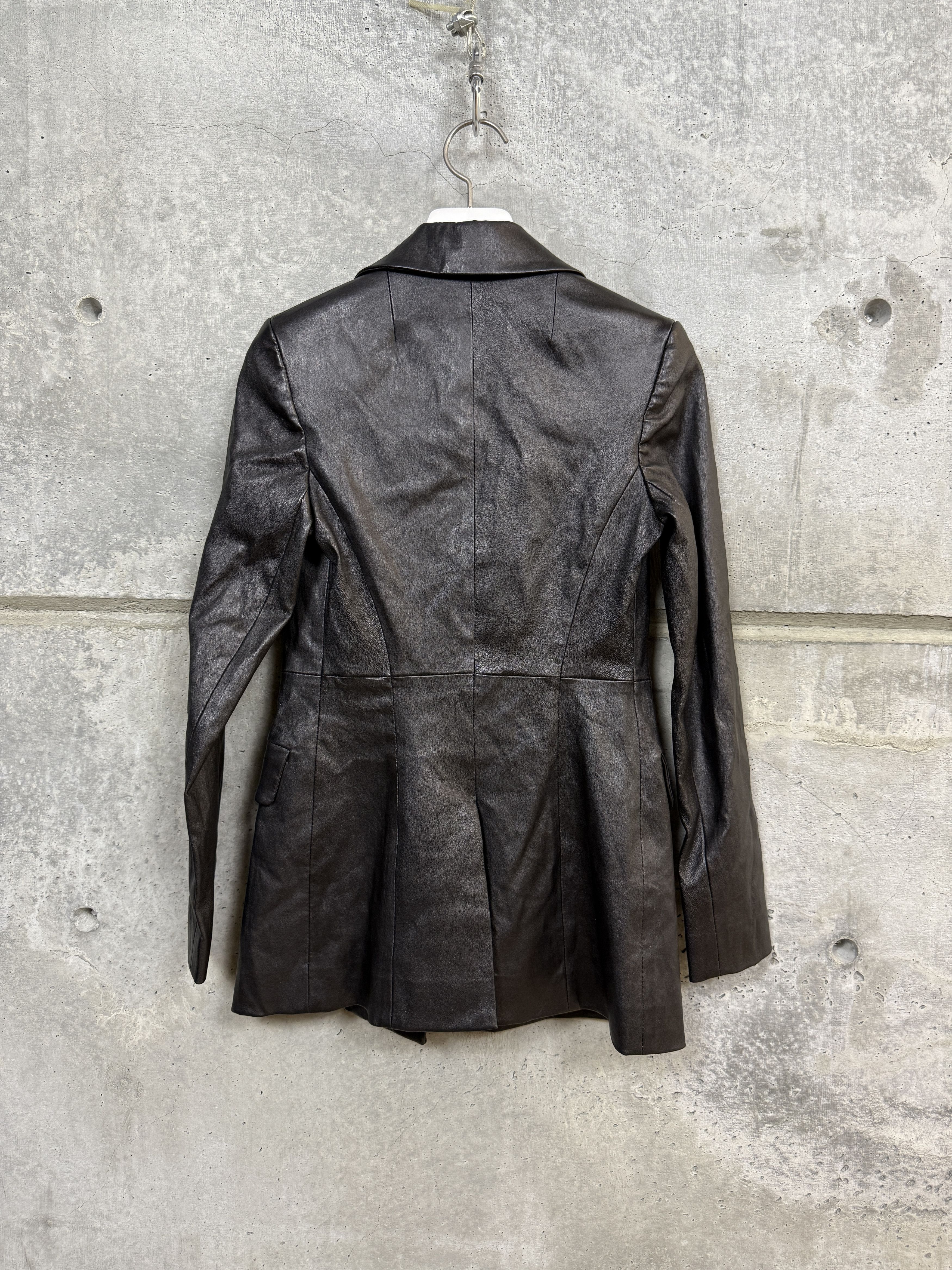 Rosetta Getty $3900 Rosetta Getty Peak Lapel Leather Blazer Jacket Size S / US 4 / IT 40 - 7 Thumbnail