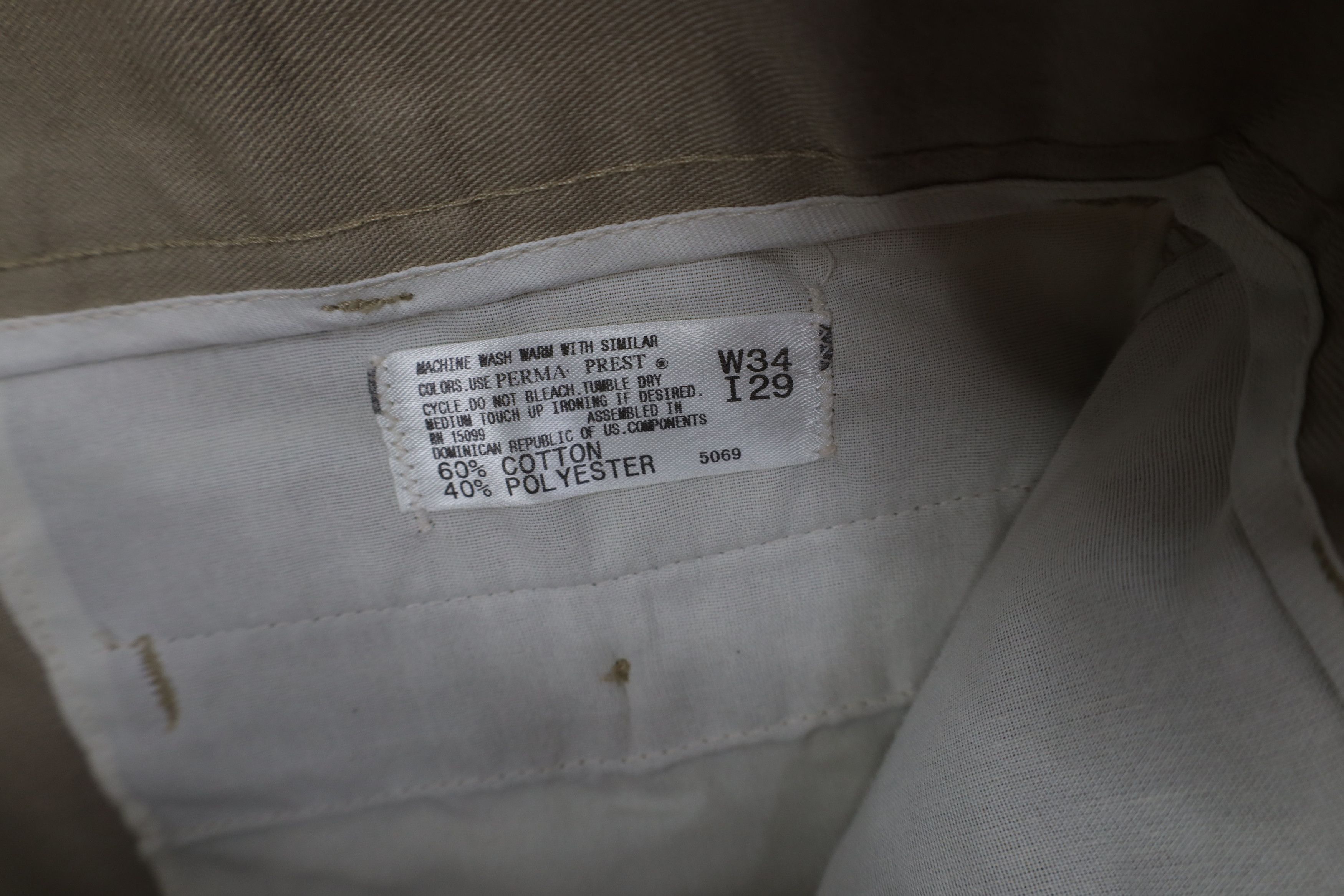 Vintage Vintage 70s Streetwear Wide Leg Chino Pants Beige Khaki Size US 34 / EU 50 - 7 Thumbnail