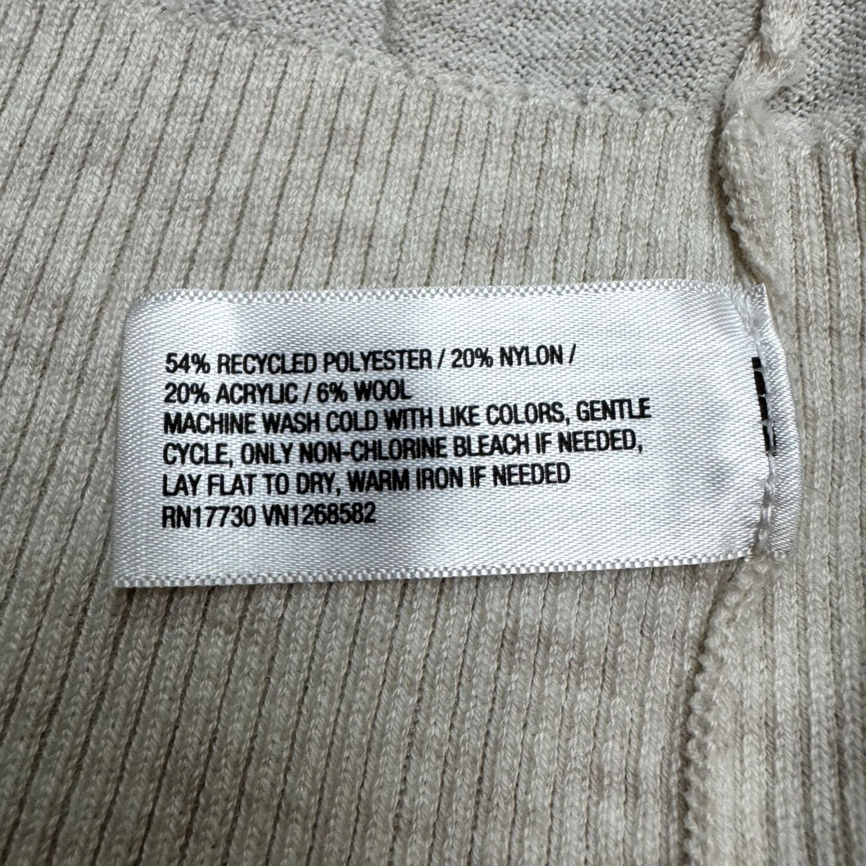Vintage A New Day Cardigan Womens 3XL Open Front Knit Beige Solid Oatmeal Size XXL / US 16-18 / IT 52-54 - 6 Thumbnail