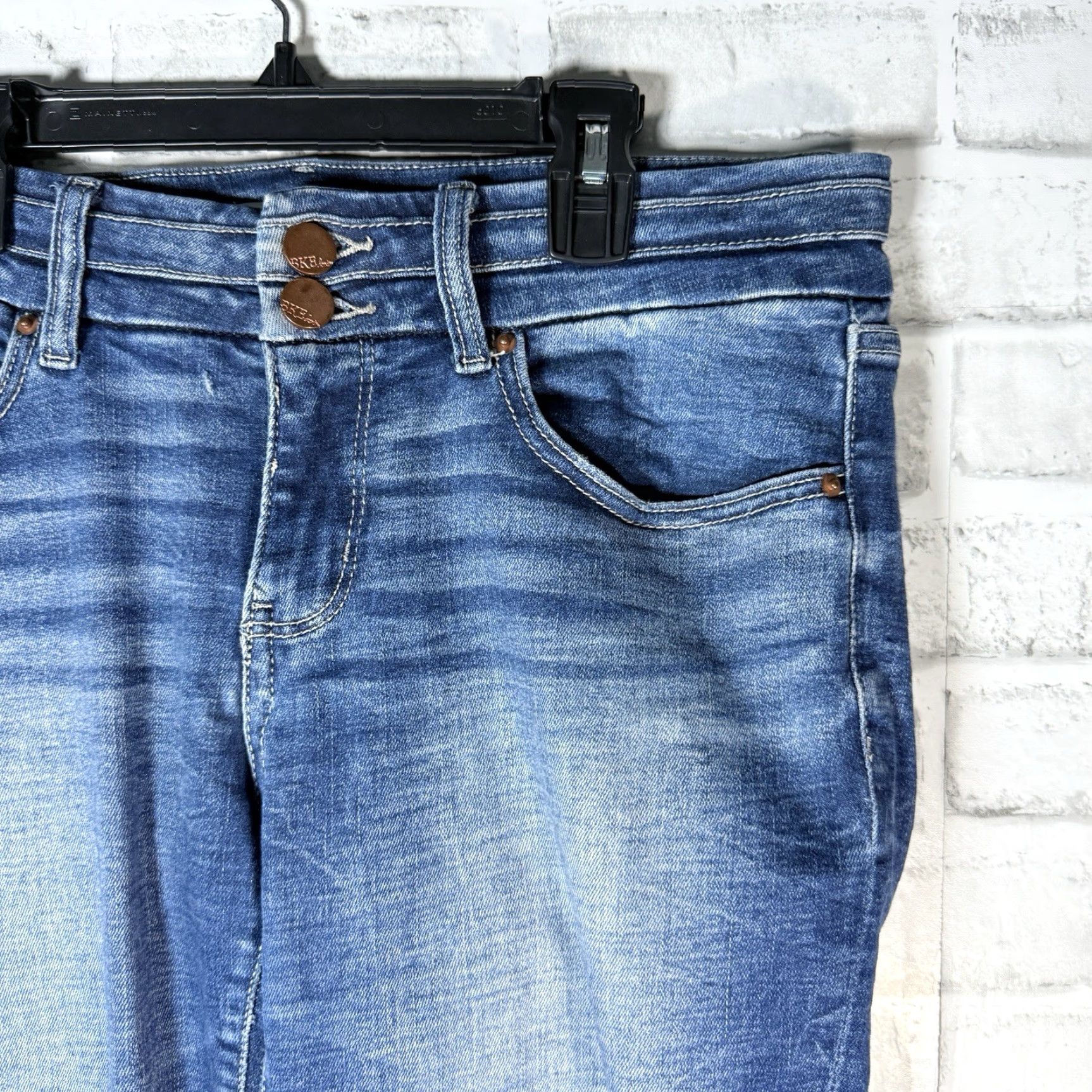 Vintage Buckle Stella Jeans Women Slim Distressed Low Rise Ankle 29x27 Blue Size 29" - 2 Thumbnail