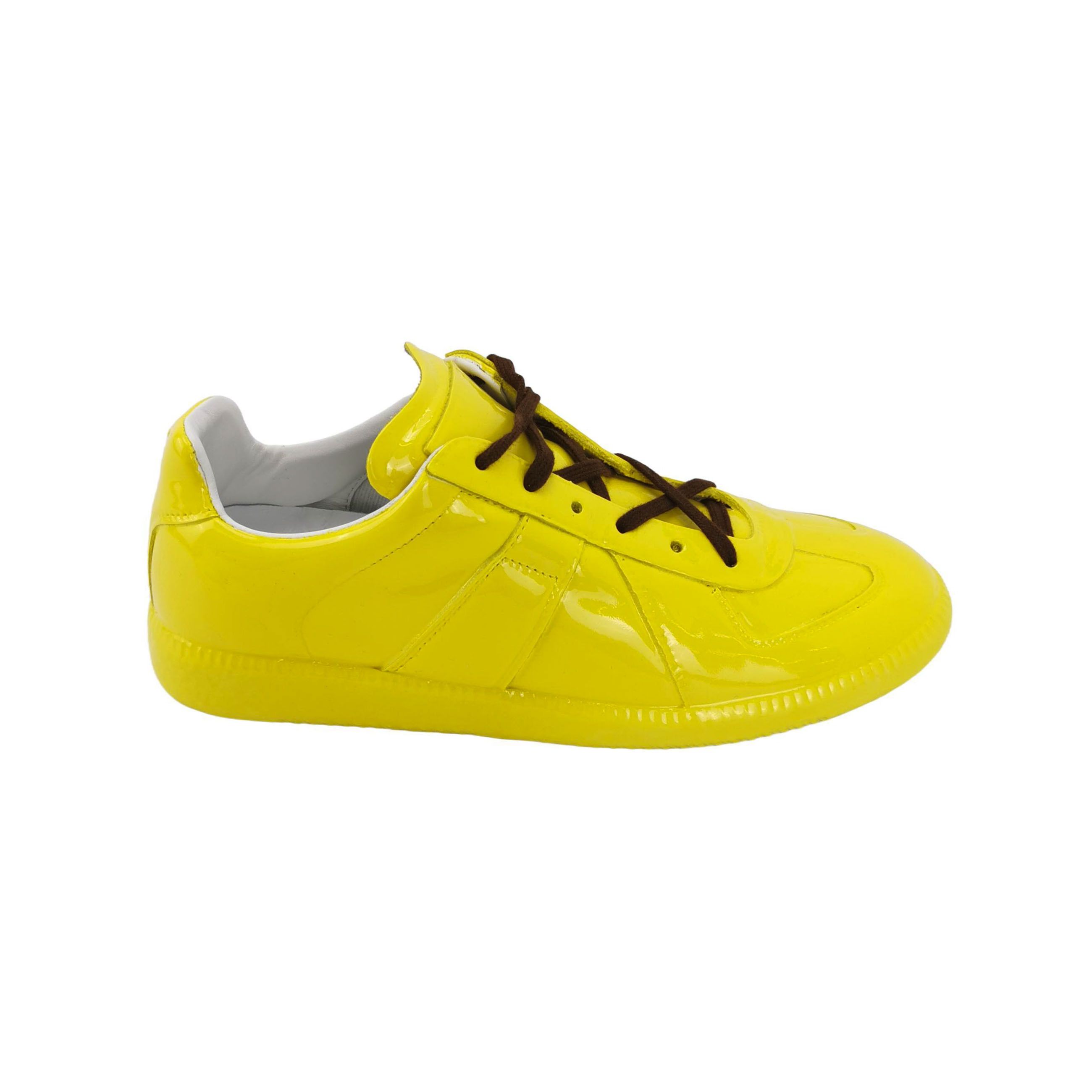 Maison Margiela Maison Margiela Yellow Patent Low-Top Sneakers Size 37 Size US 7 / IT 37 - 1 Thumbnail