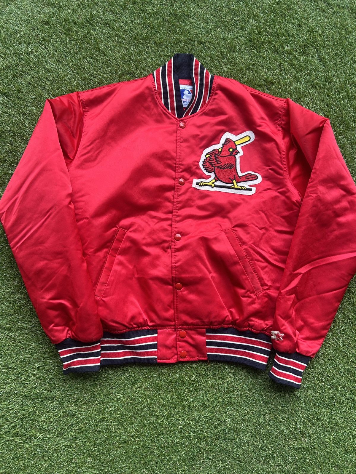 Starter Vintage 80s 90s Starter St. Louis Cardinals Red Satin Jacket Size US M / EU 48-50 / 2 - 1 Thumbnail