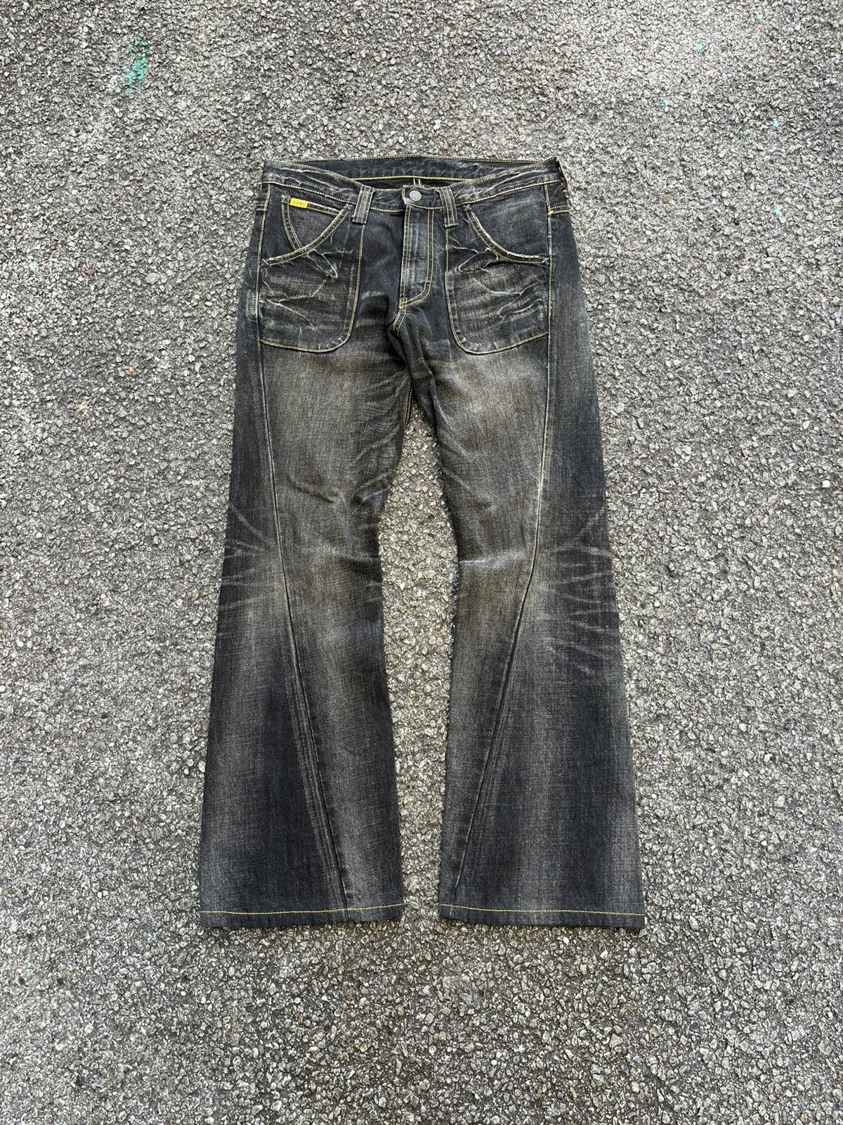 Hysteric Glamour FLARE JEANS LEE RAIDERS TWIST LEG STUDED STYLE BOOTCUT DENIM Size US 30 / EU 46 - 1 Thumbnail
