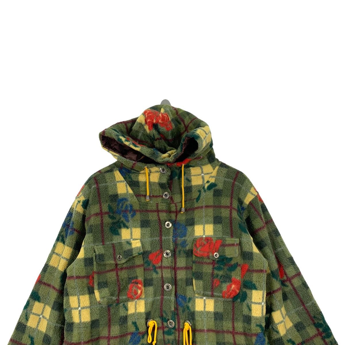 Japanese Brand × Vintage Vintage IN SHORT Japanese Brand Flower Wool Hoodie Jacket Size L / US 10 / IT 46 - 5 Thumbnail