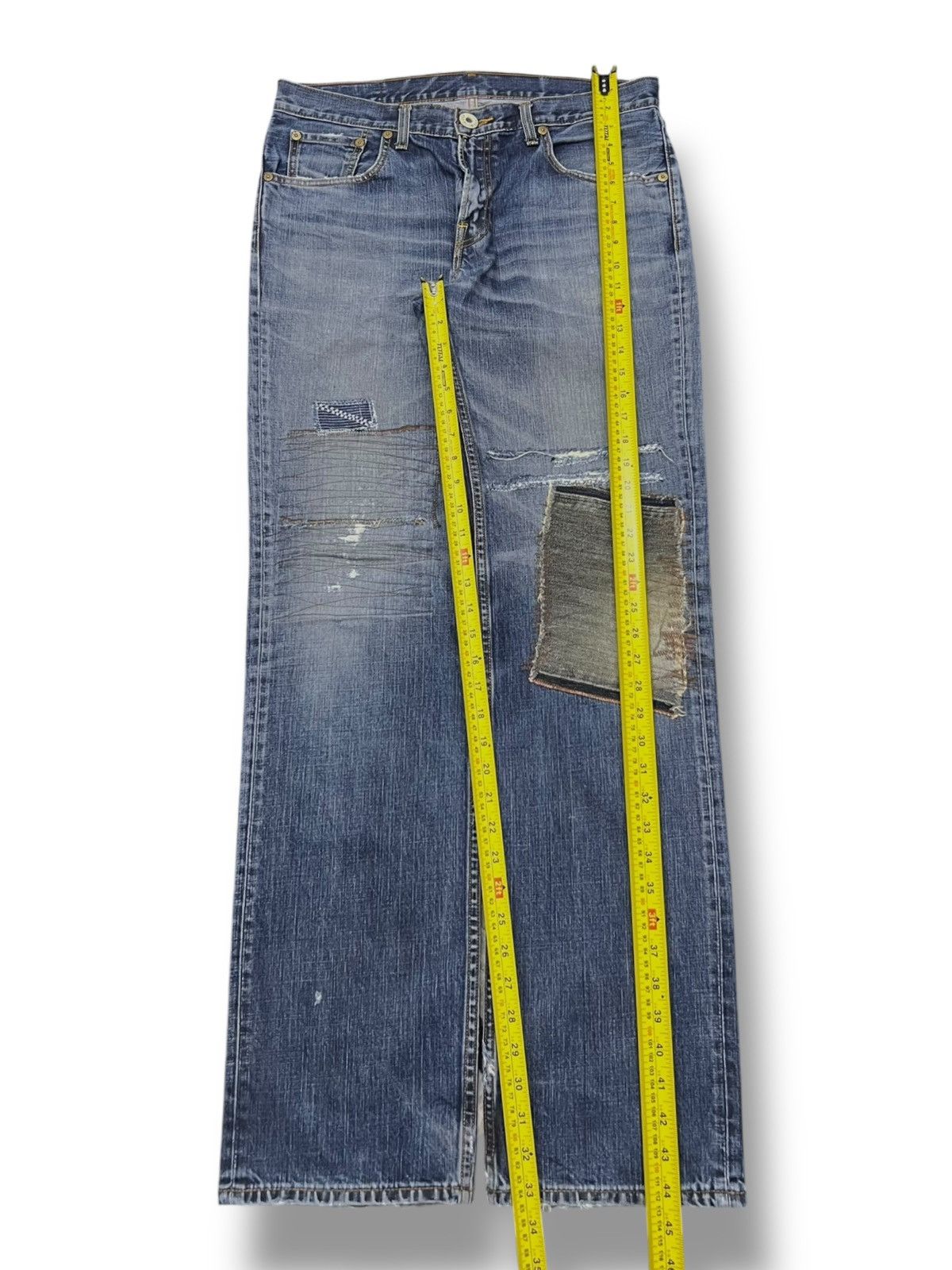 Levi's Vintage Levi’s 502 Denim Patches - Faded, Distressed Jeans Size US 35 - 15 Thumbnail