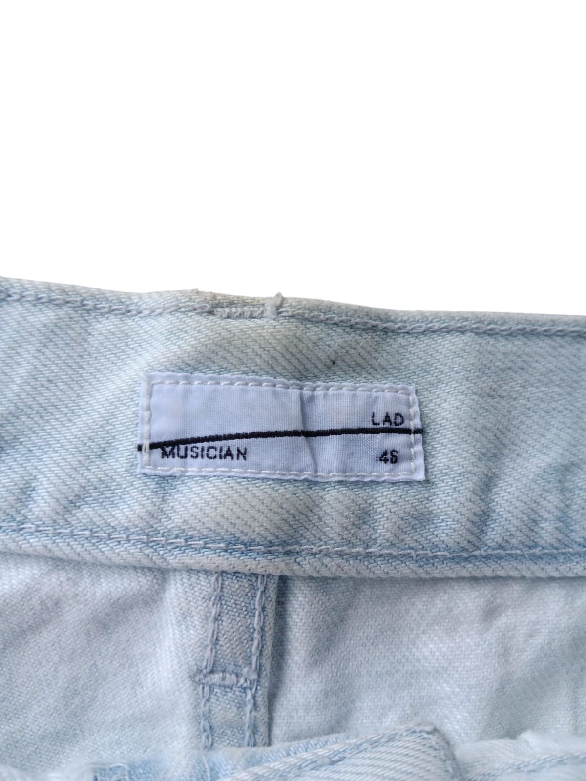Lad Musician Splatter distressed light blue baggy jeans Size US 32 / EU 48 - 6 Thumbnail