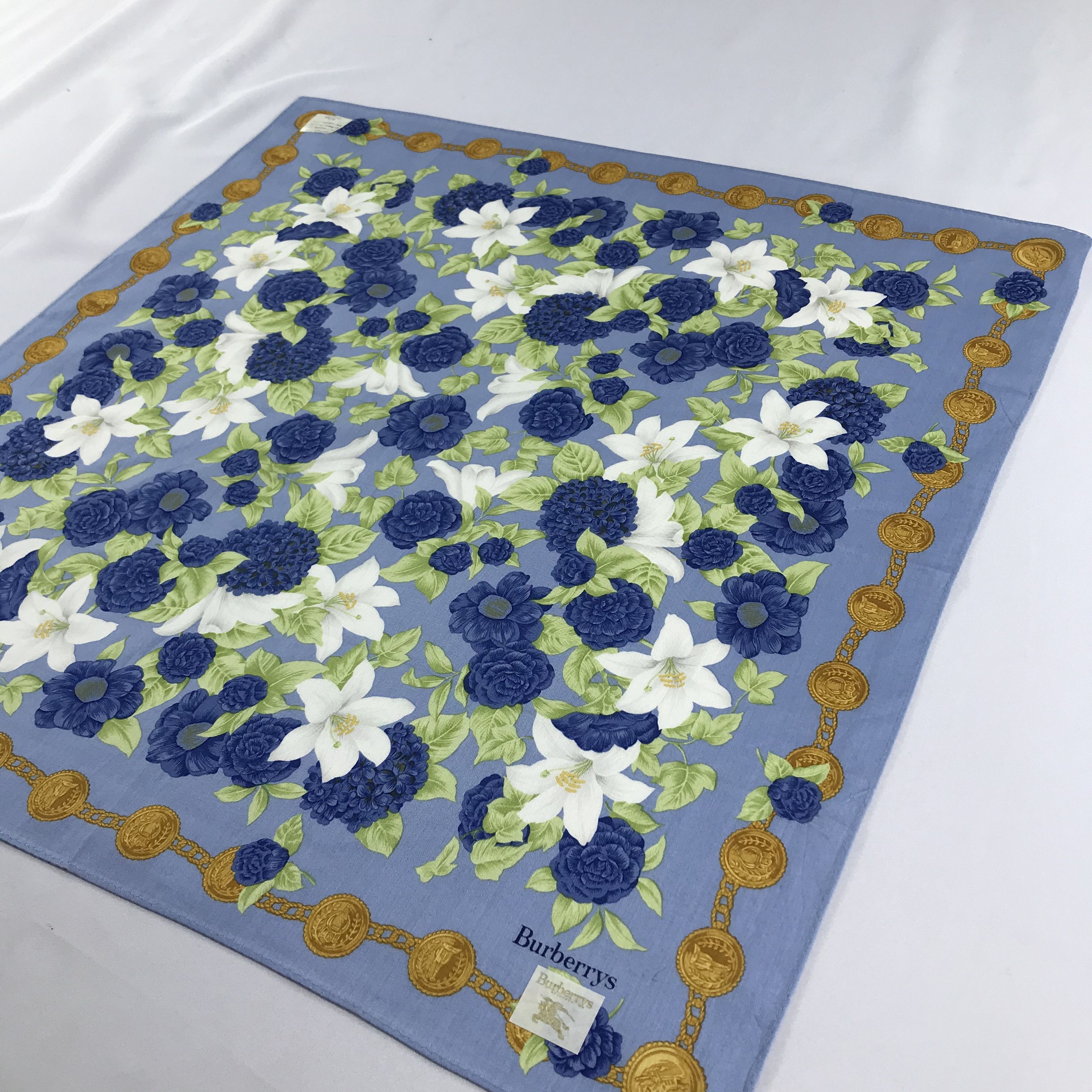 Burberry Burberrys Floral Handkerchief Neckerchief Bandana H761 Size ONE SIZE - 4 Thumbnail