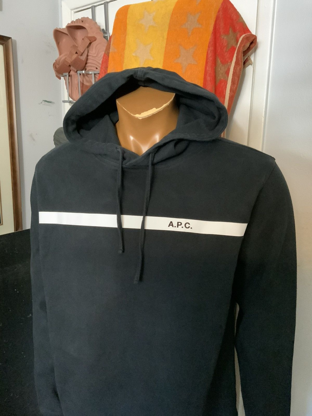 A.P.C. A.P.C. Rue Madame Paris Black Stripe Pullover Hoodie Size US XL / EU 56 / 4 - 8 Thumbnail