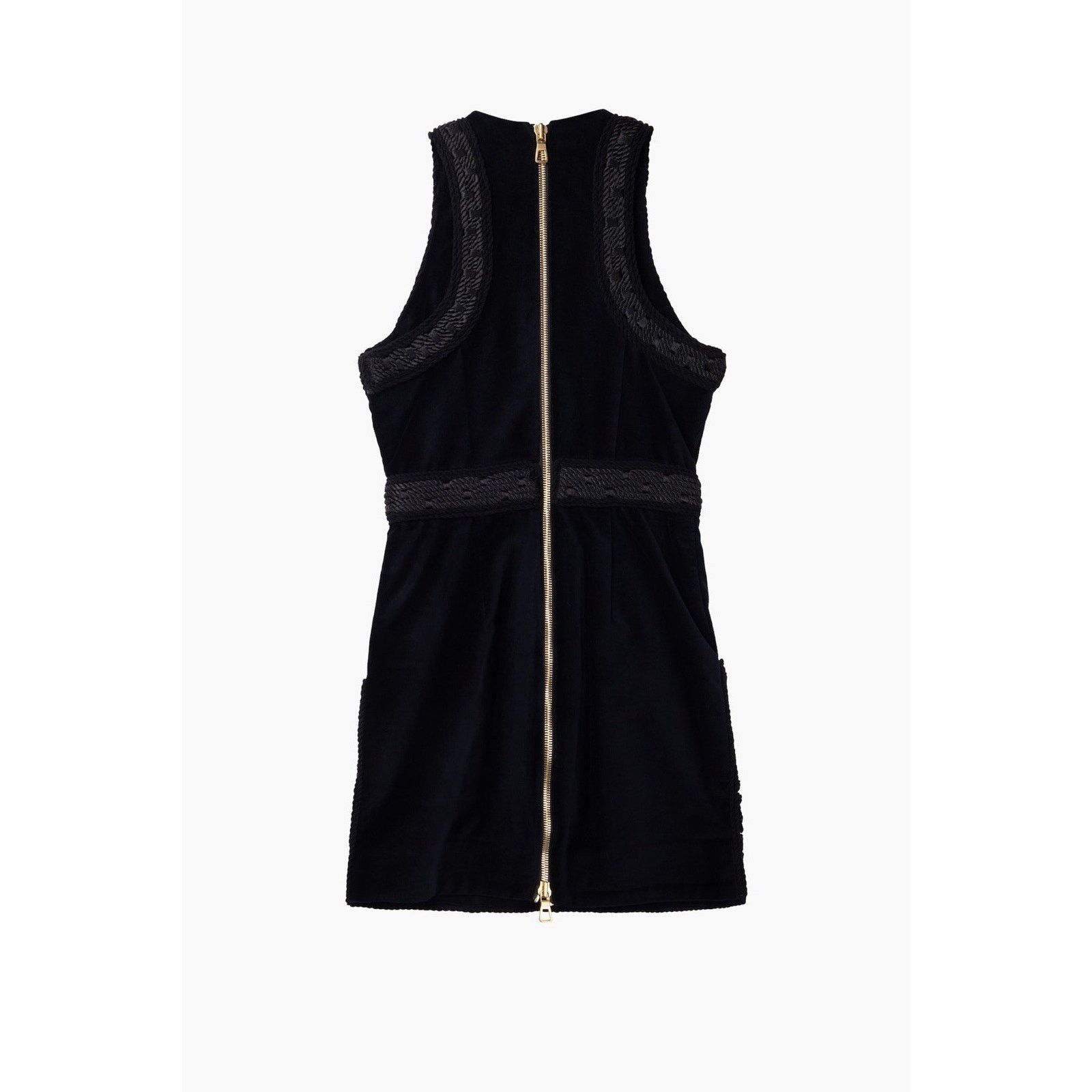 H&M Balmain x H&M Black Rope Embroidered Velvet Mini Dress US 4 Size S / US 4 / IT 40 - 2 Thumbnail