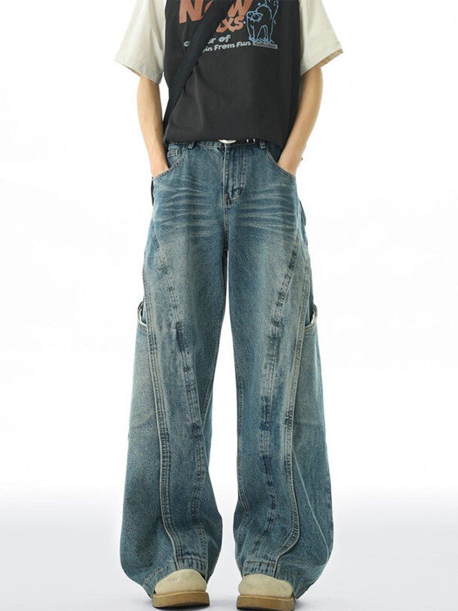 Jean American men's loose vintage washed scimitar jeans Size US 32 / EU 48 - 1 Thumbnail