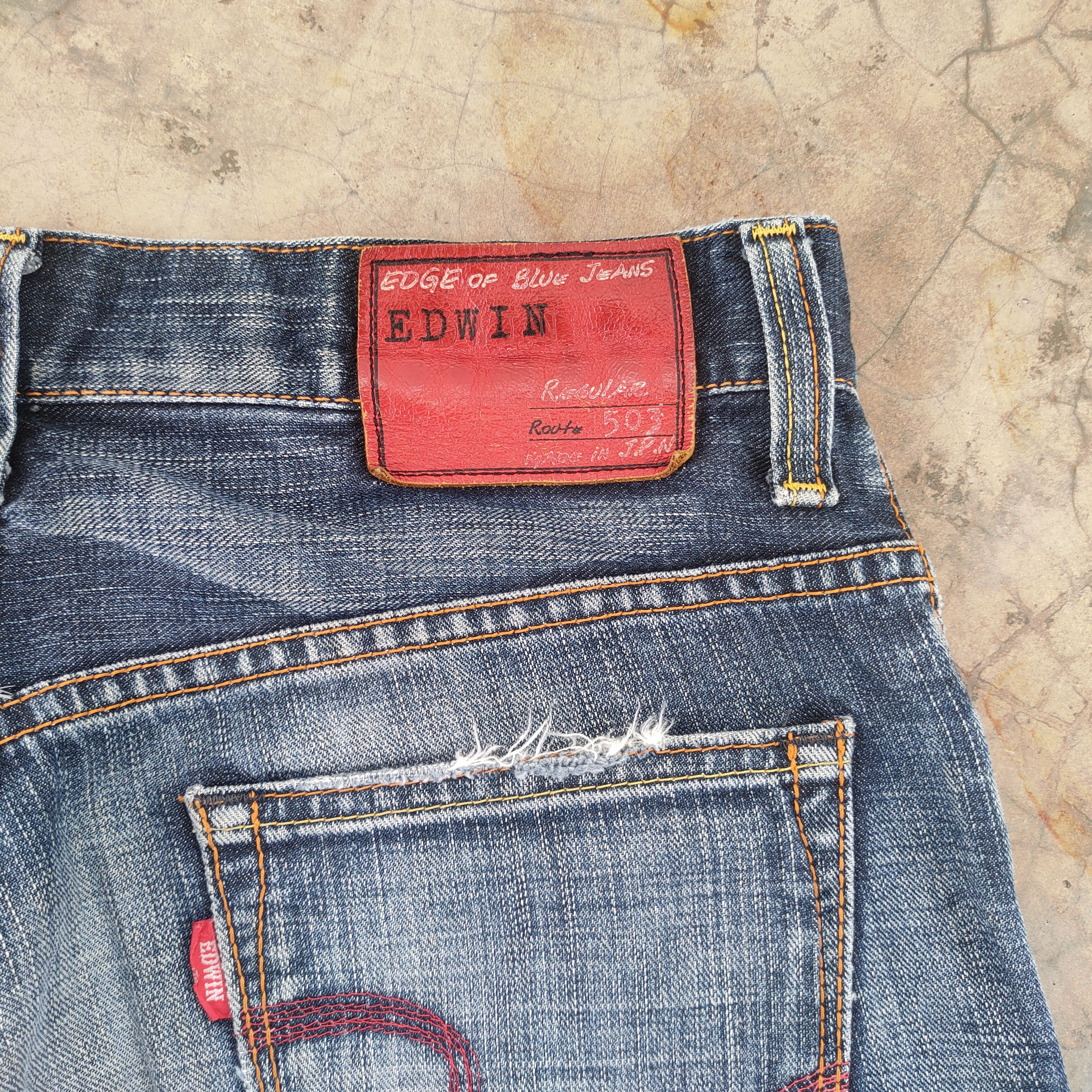 Edwin W32 VINTAGE EDWIN 503 FADED DISTRESSED DENIM JEAN PANTS Size US 32 / EU 48 - 11 Thumbnail
