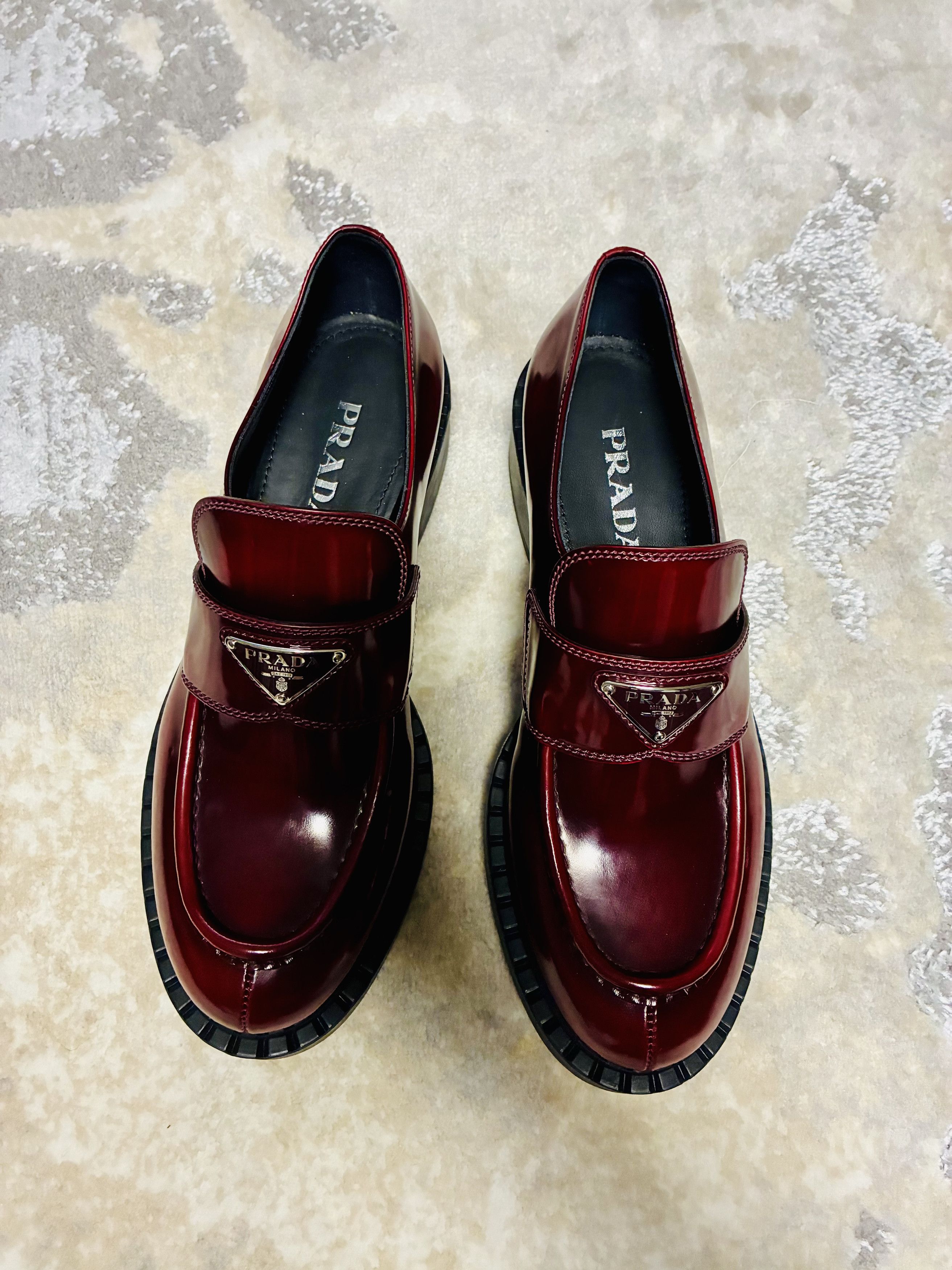 Prada Prada Burgundy Loafers EU41 Size US 11 / IT 41 - 6 Thumbnail