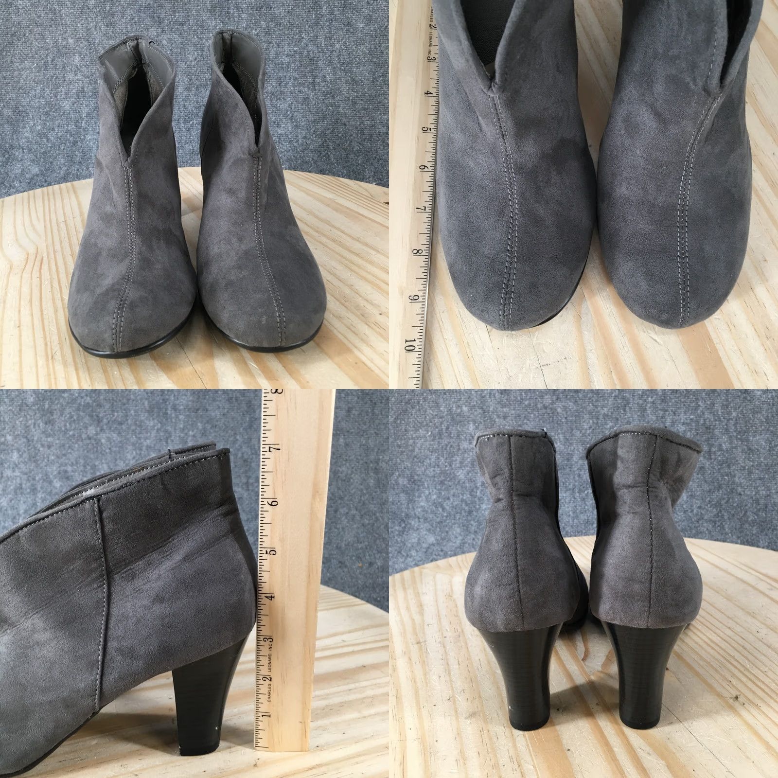 Vintage Aerosoles Gold Role Boots Women 9.5 M Slip On Heeled Bootie Gray Fabric Boots Size US 10 / IT 40 - 8 Thumbnail