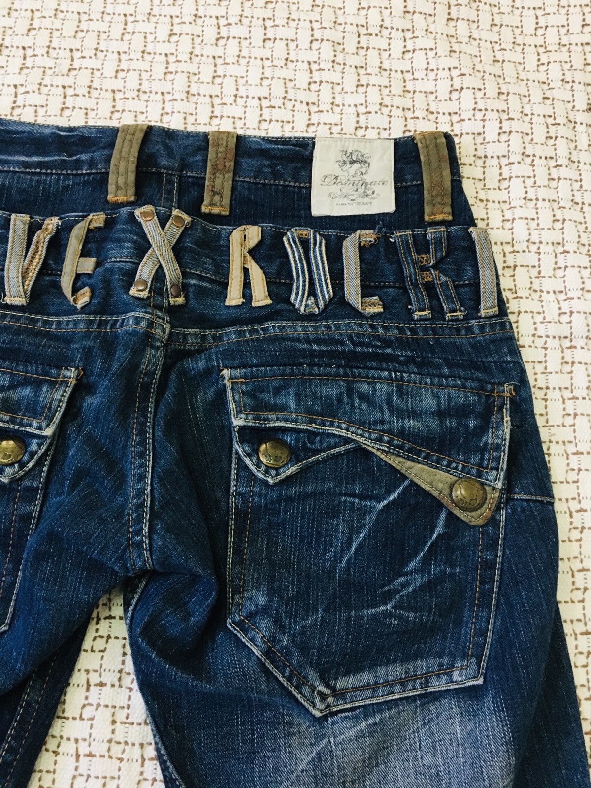 Japanese Brand × PPFM Dominate Love Rock Double Waist Handcrafted Jeans (17) Size US 32 / EU 48 - 17 Thumbnail