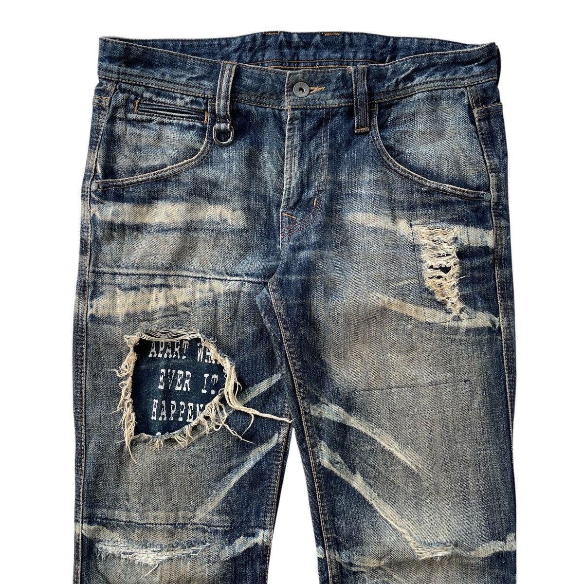 If Six Was Nine 2000s Hideaways - Flare Patchwork Distressed Jeans Size US 32 / EU 48 - 4 Thumbnail