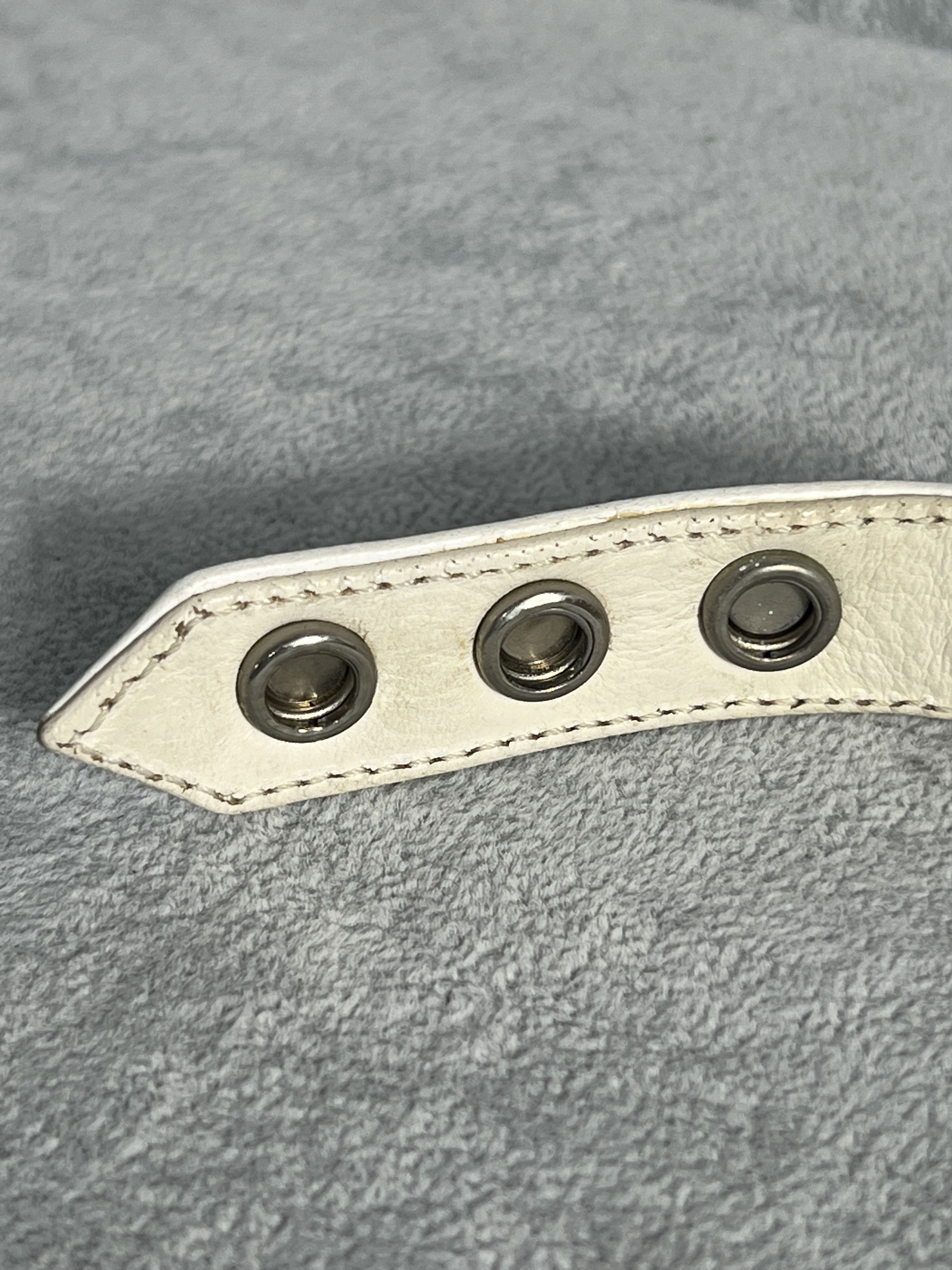 Chrome Hearts Chrome Hearts White Leather Bracelet 3 Star Stud 925 Size ONE SIZE - 6 Thumbnail